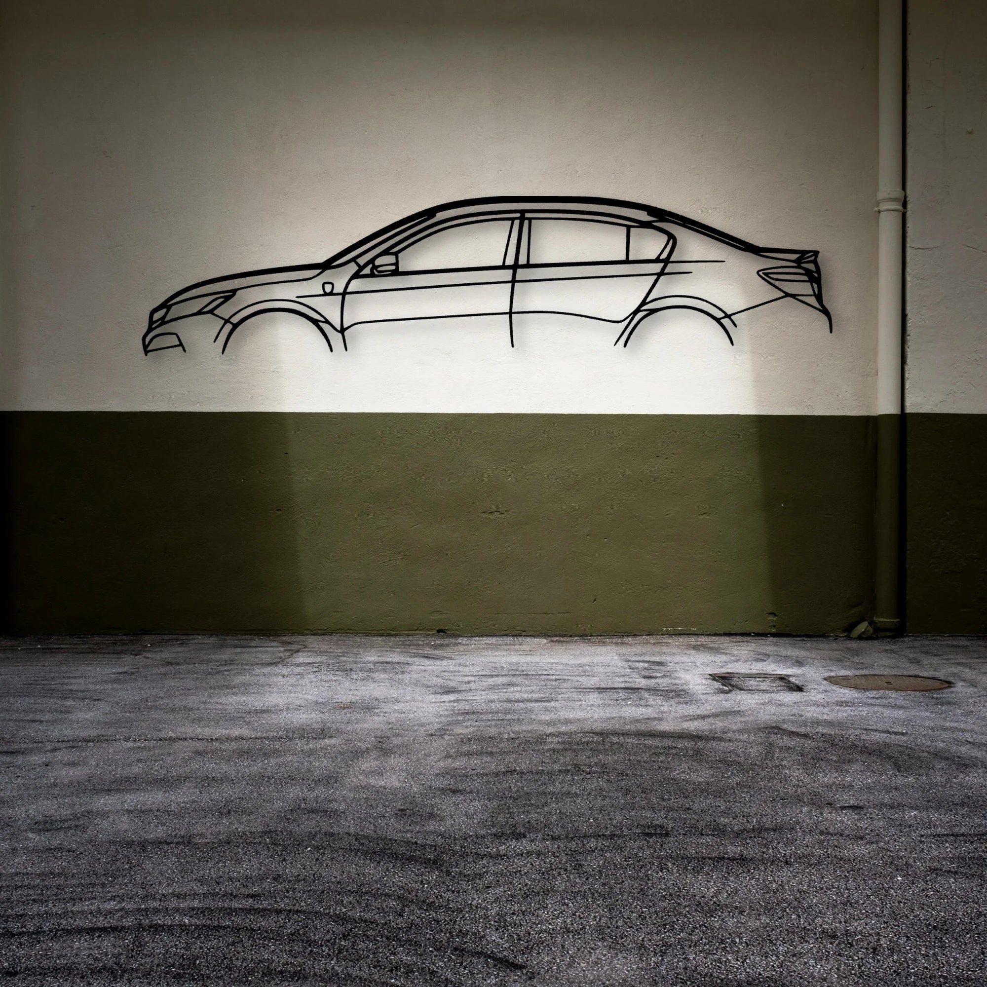 Accord 2016 Sedan Classic Silhouette Metal Wall Art - Automotive Garage Decor