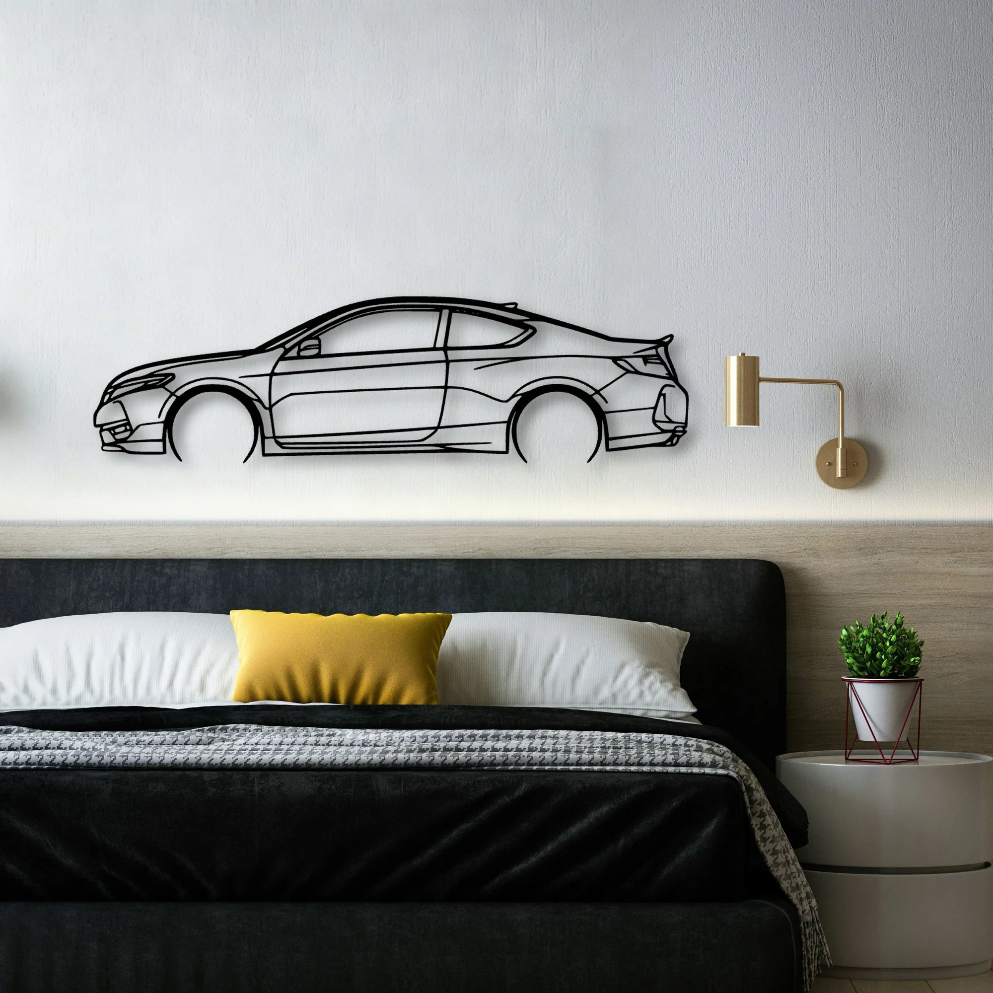 Accord Coupe 2 Classic Silhouette Metal Wall Art - Automotive Garage Decor