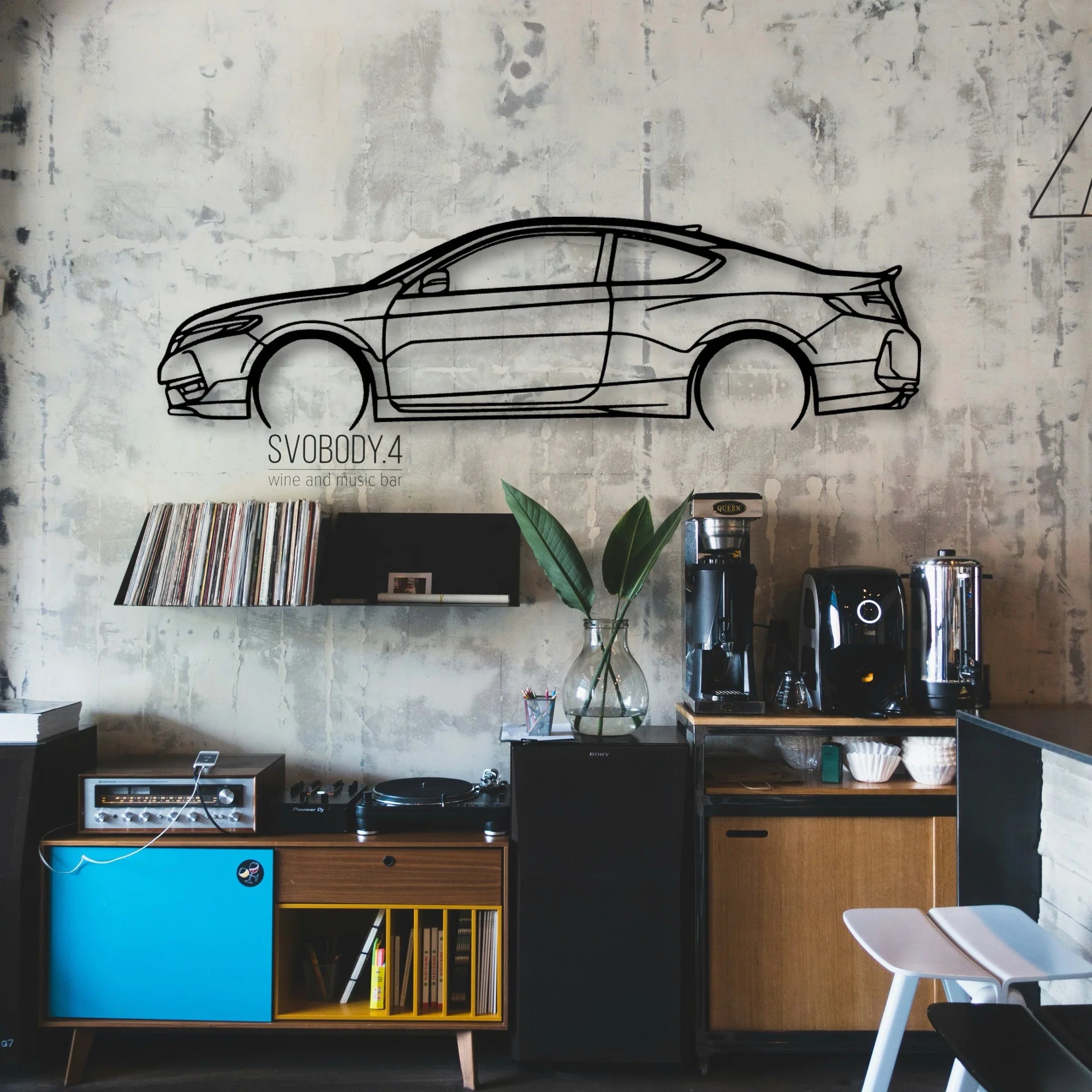 Accord Coupe 2 Classic Silhouette Metal Wall Art - Automotive Garage Decor