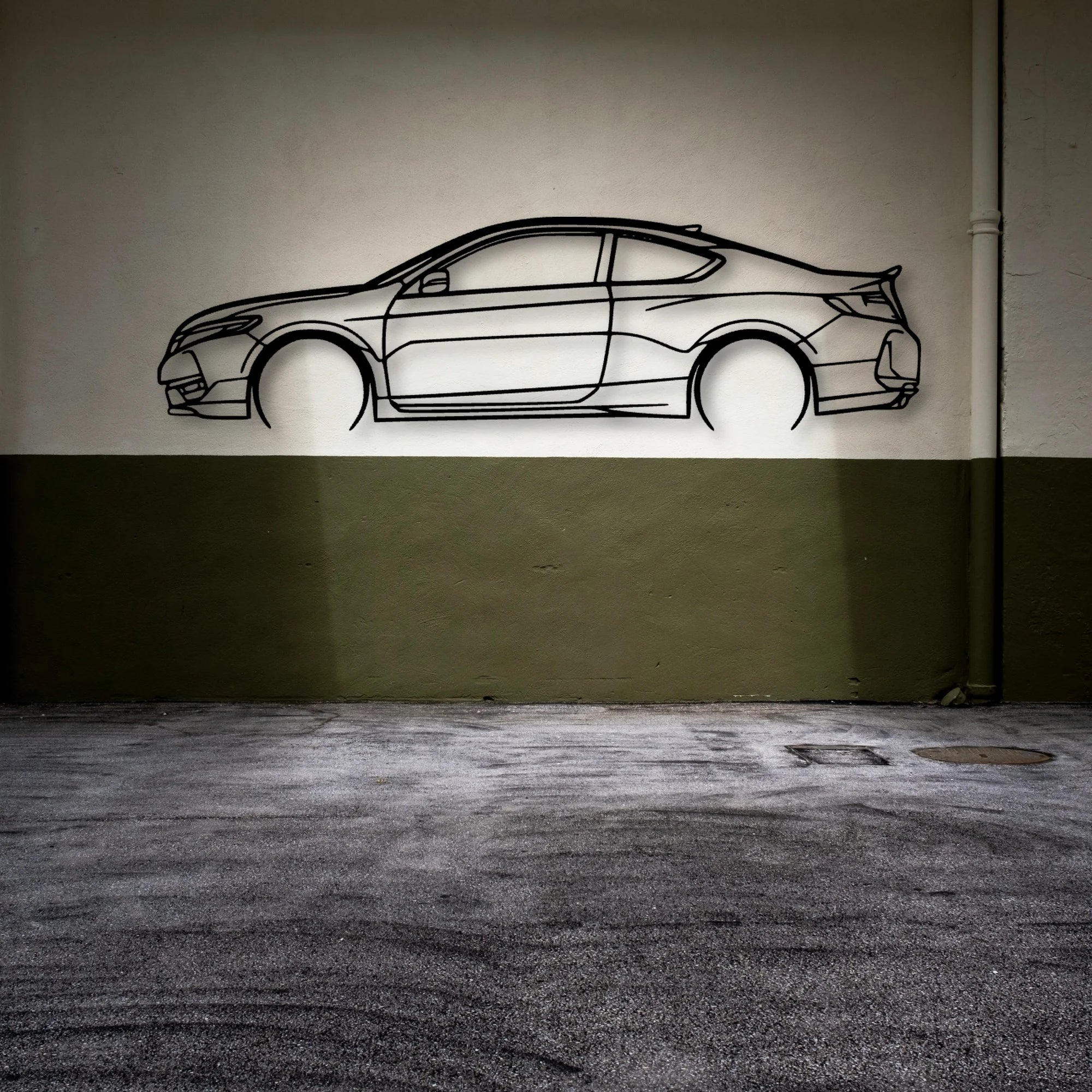 Accord Coupe 2 Classic Silhouette Metal Wall Art - Automotive Garage Decor