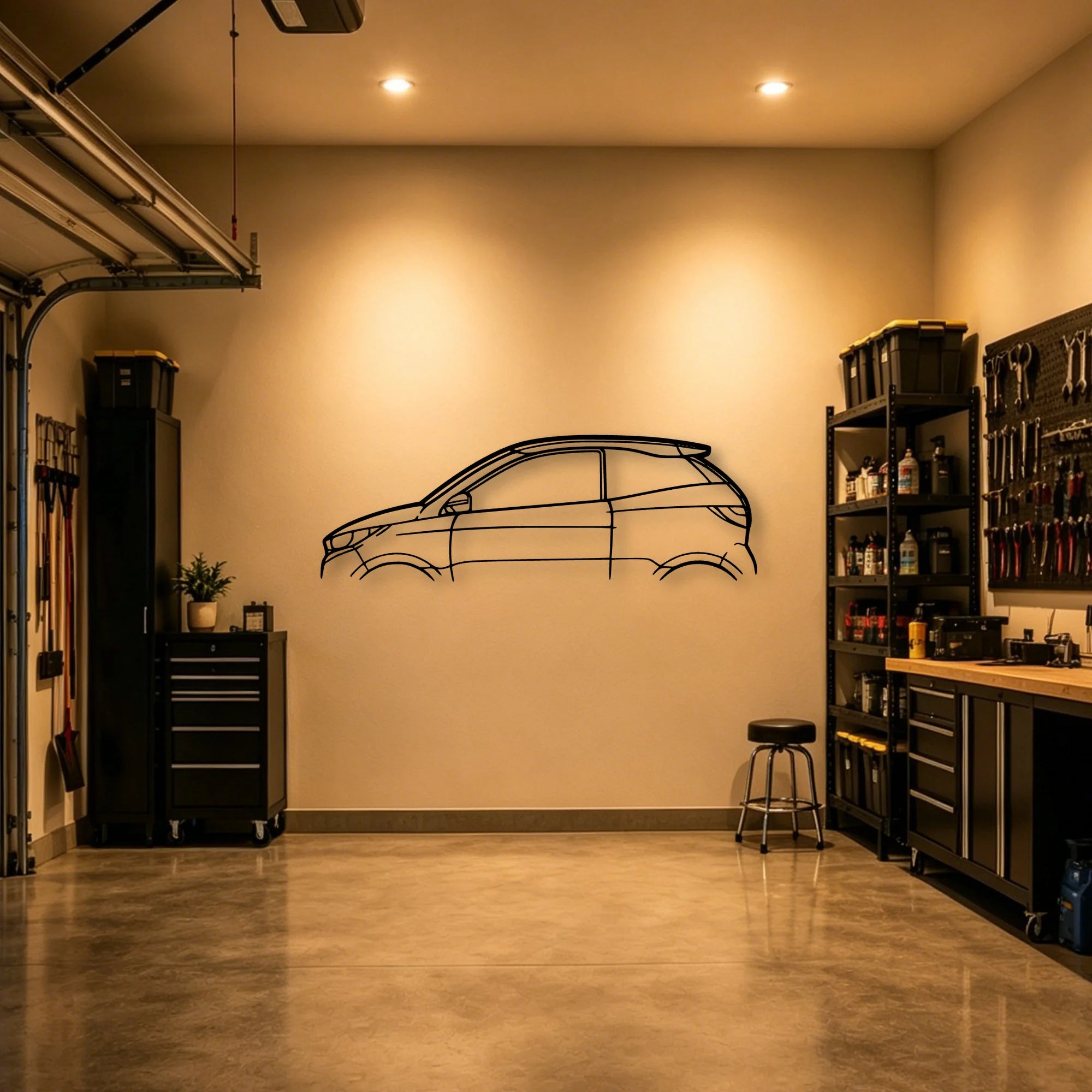 Aixam Coupe GTI Classic Silhouette Metal Wall Art - Automotive Garage Decor