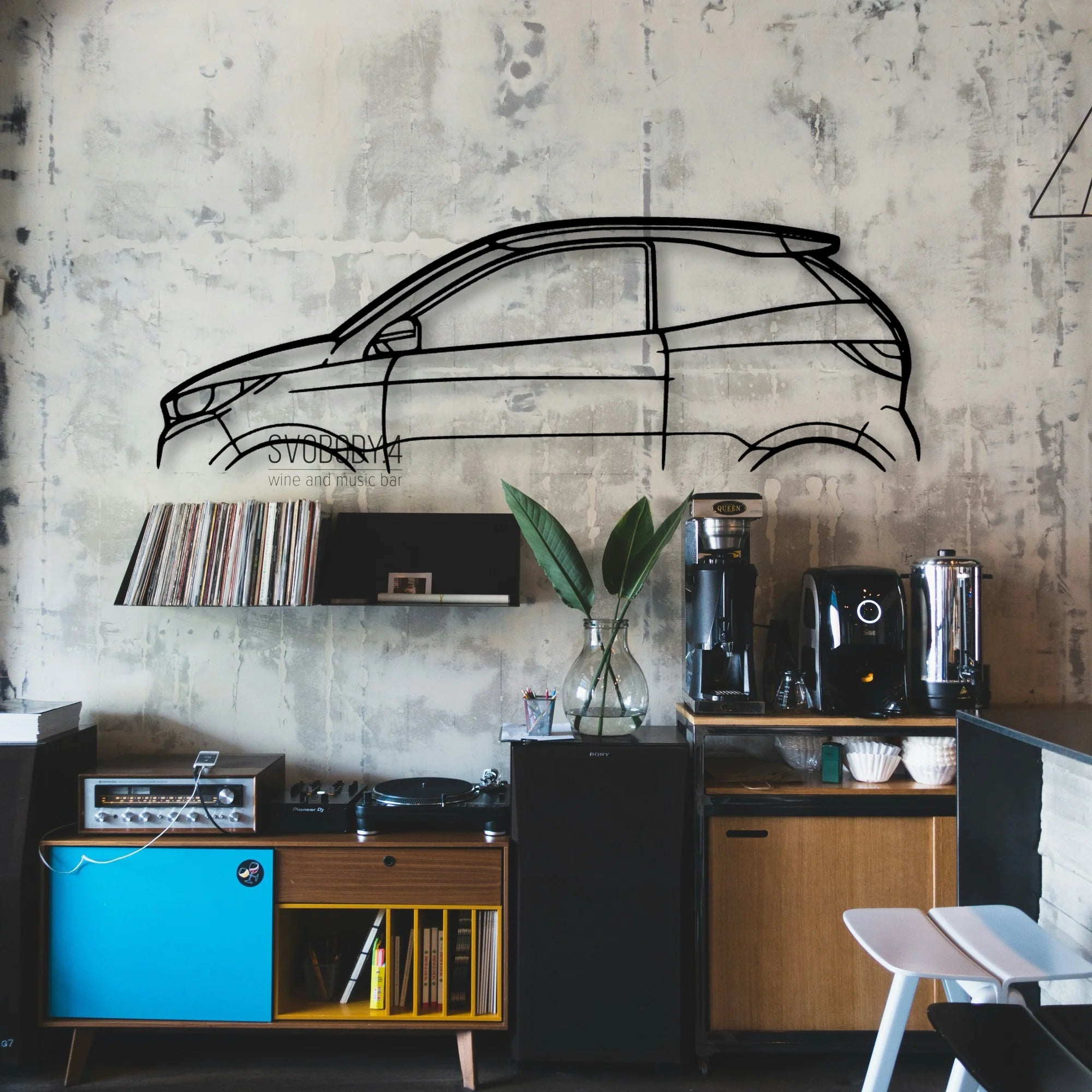 Aixam Coupe GTI Classic Silhouette Metal Wall Art - Automotive Garage Decor