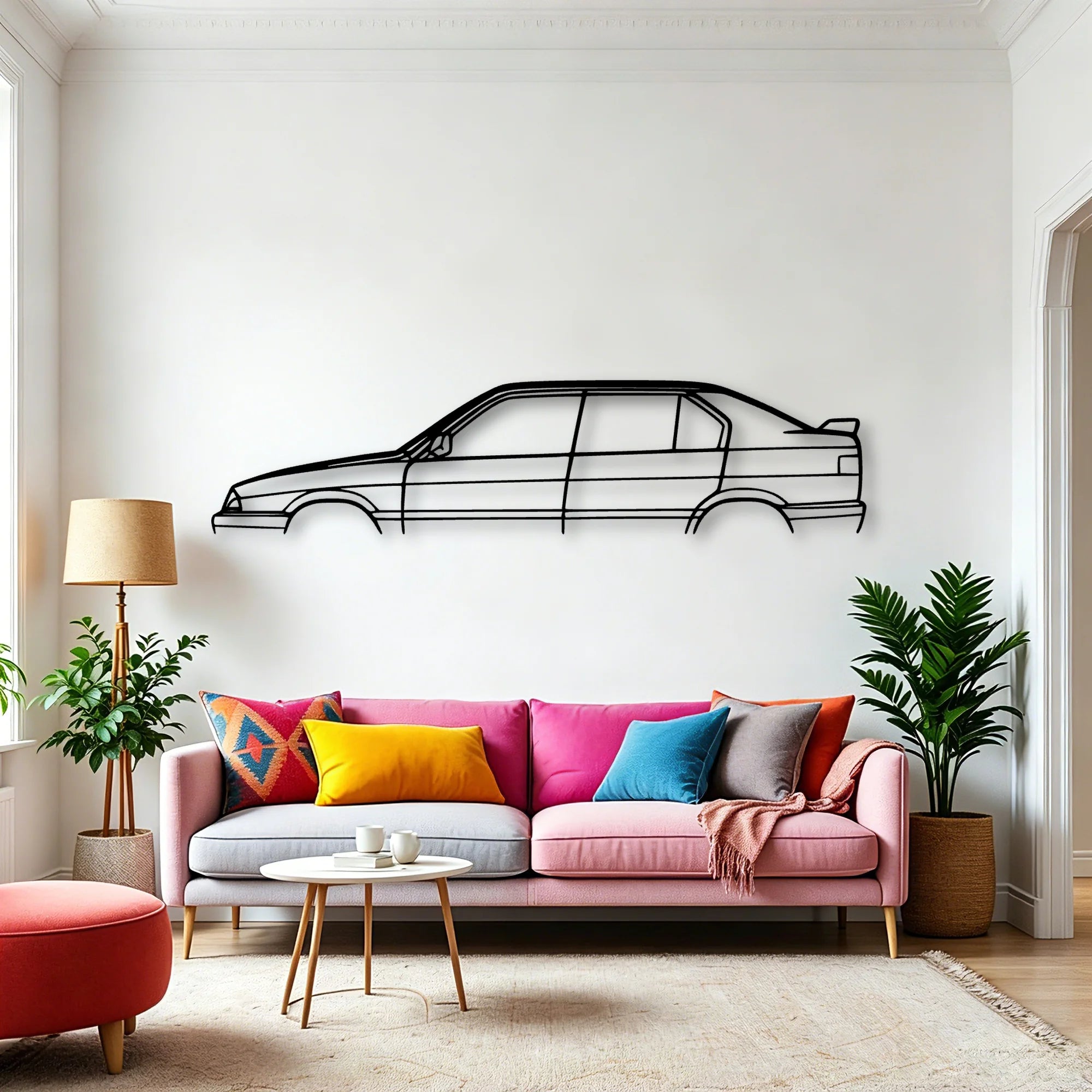 Alfa 33 Classic Silhouette Metal Wall Art - Automotive Garage Decor