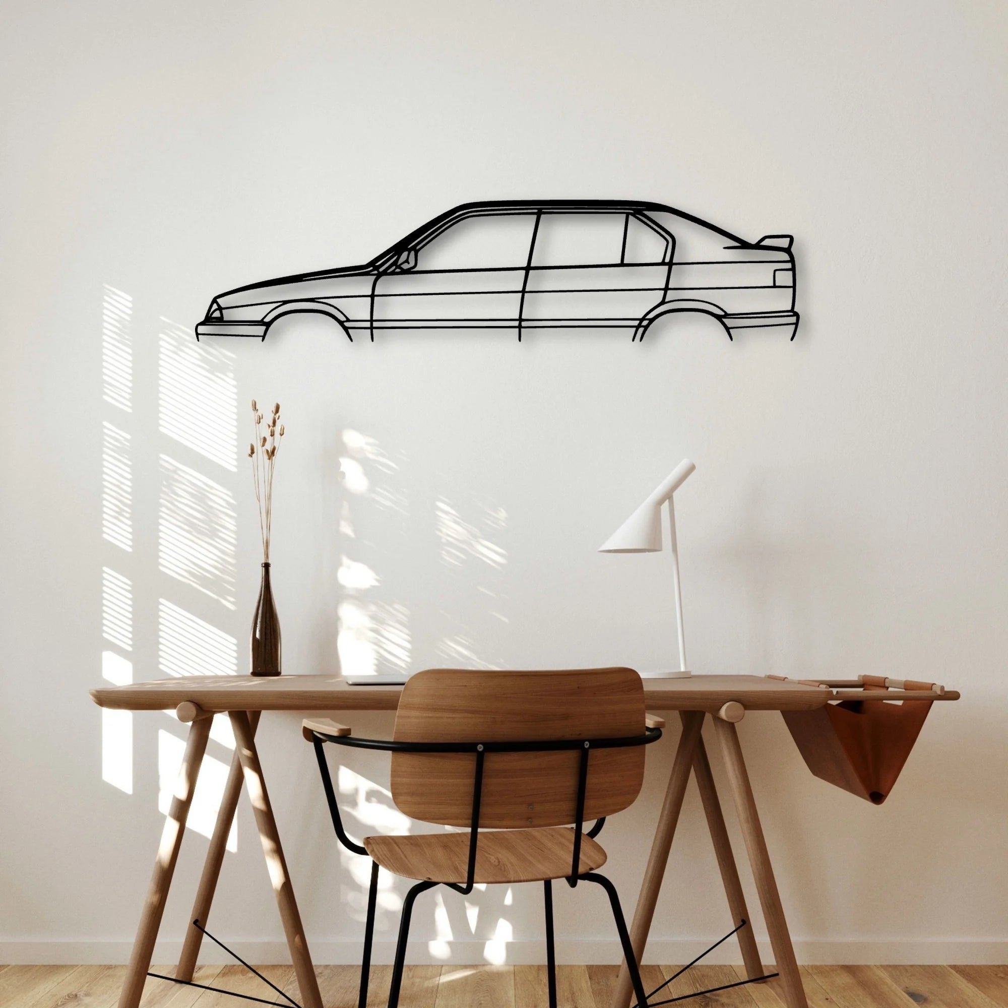 Alfa 33 Classic Silhouette Metal Wall Art - Automotive Garage Decor
