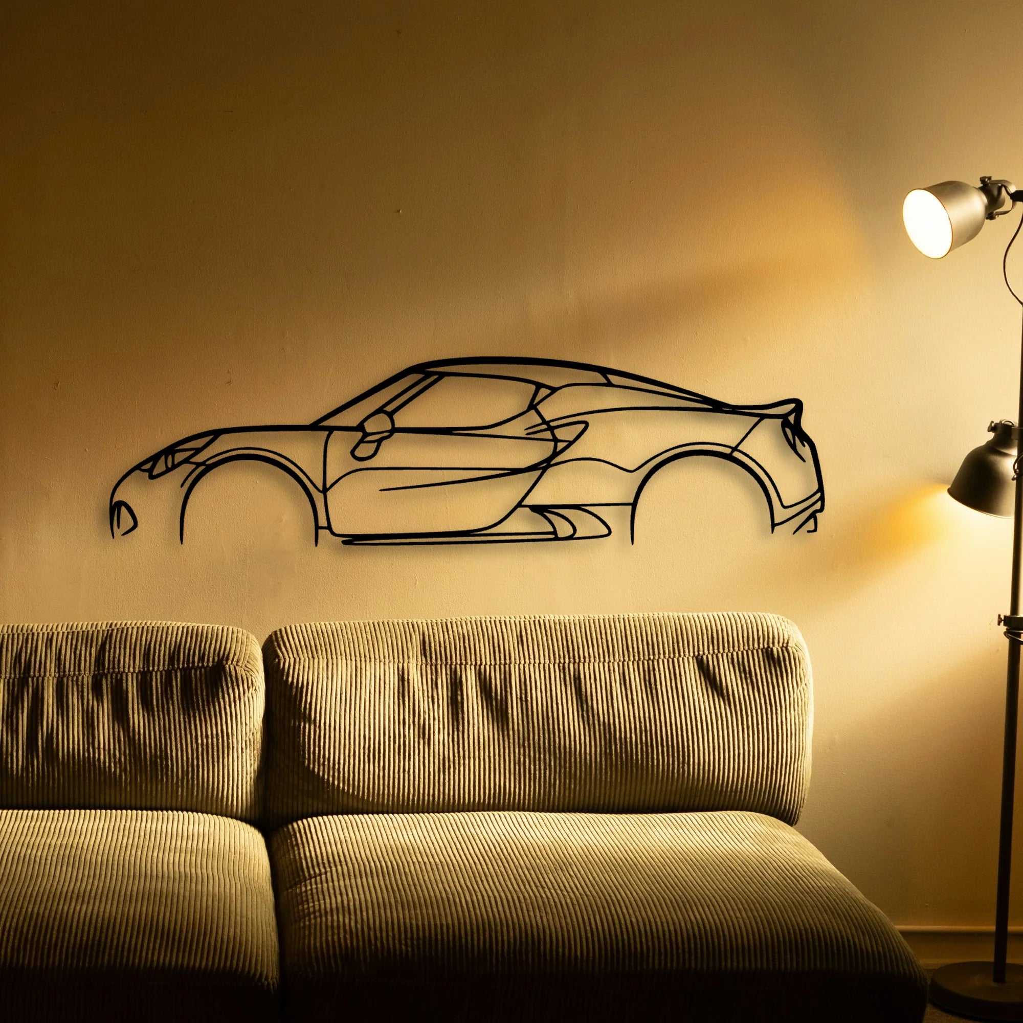 Alfa 4C Classic Silhouette Metal Wall Art - Automotive Garage Decor