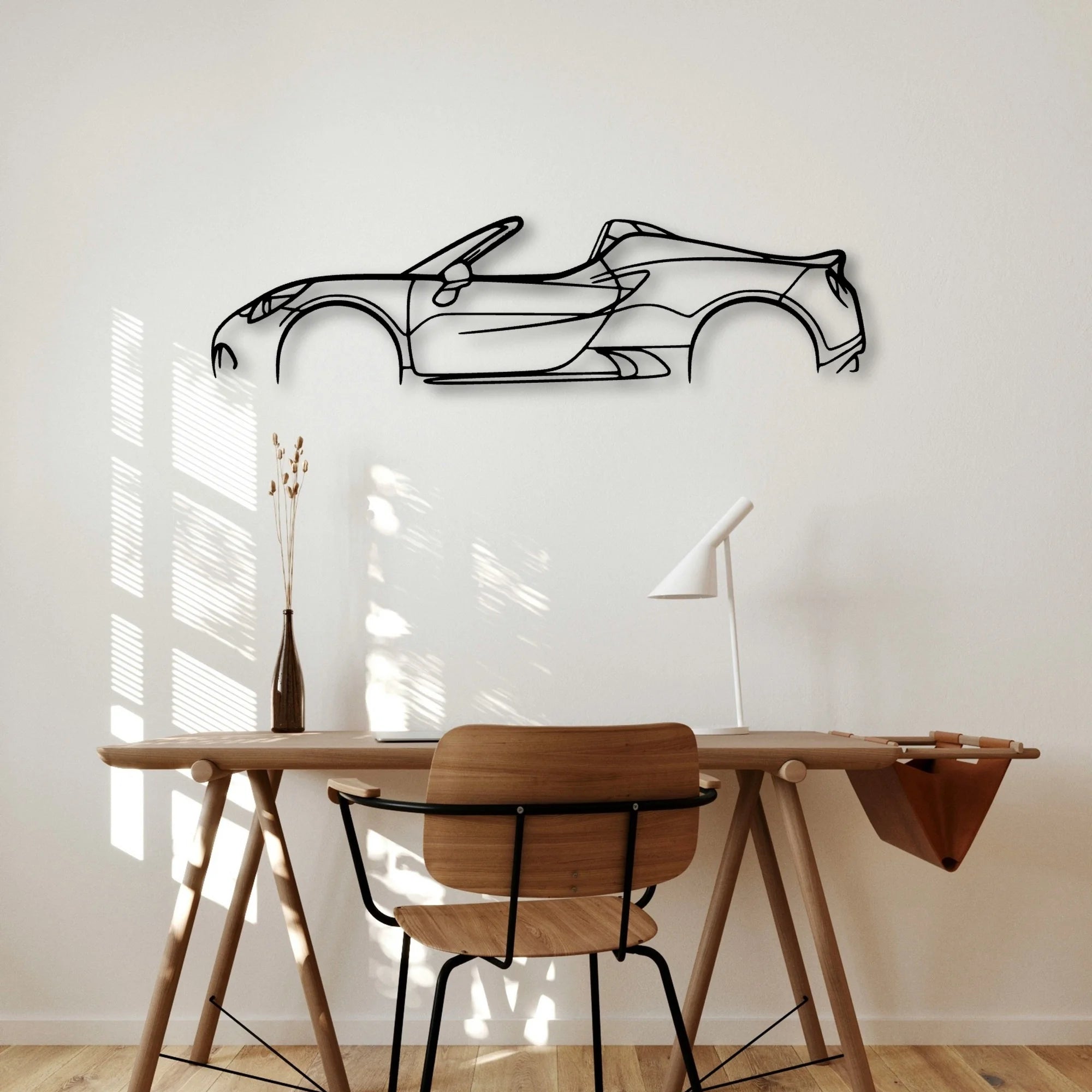 Alfa 4C Spider Classic Silhouette Metal Wall Art - Automotive Garage Decor