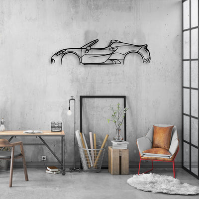 Alfa 4C Spider Classic Silhouette Metal Wall Art - Automotive Garage Decor