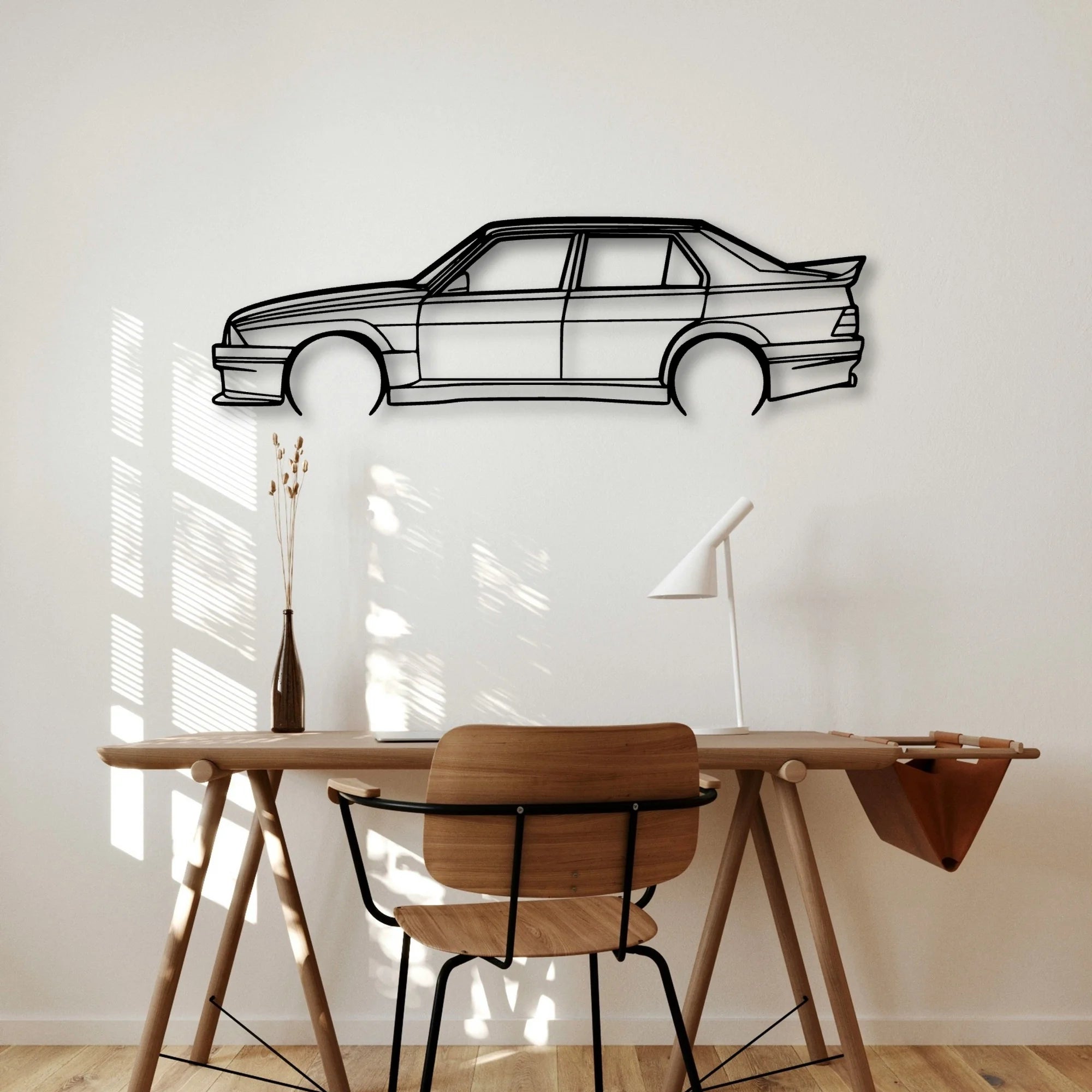 Alfa 75 Evoluzione Classic Silhouette Metal Wall Art - Automotive Garage Decor