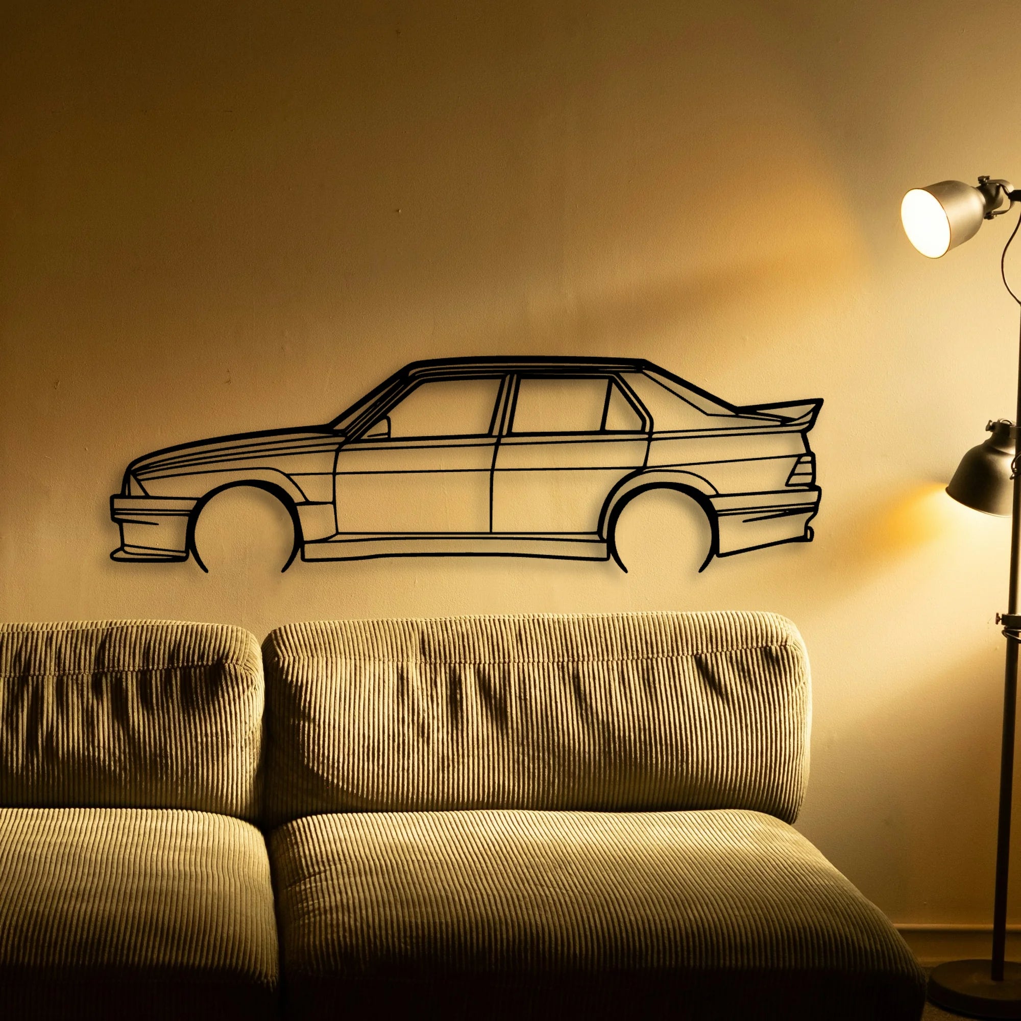 Alfa 75 Evoluzione Classic Silhouette Metal Wall Art - Automotive Garage Decor