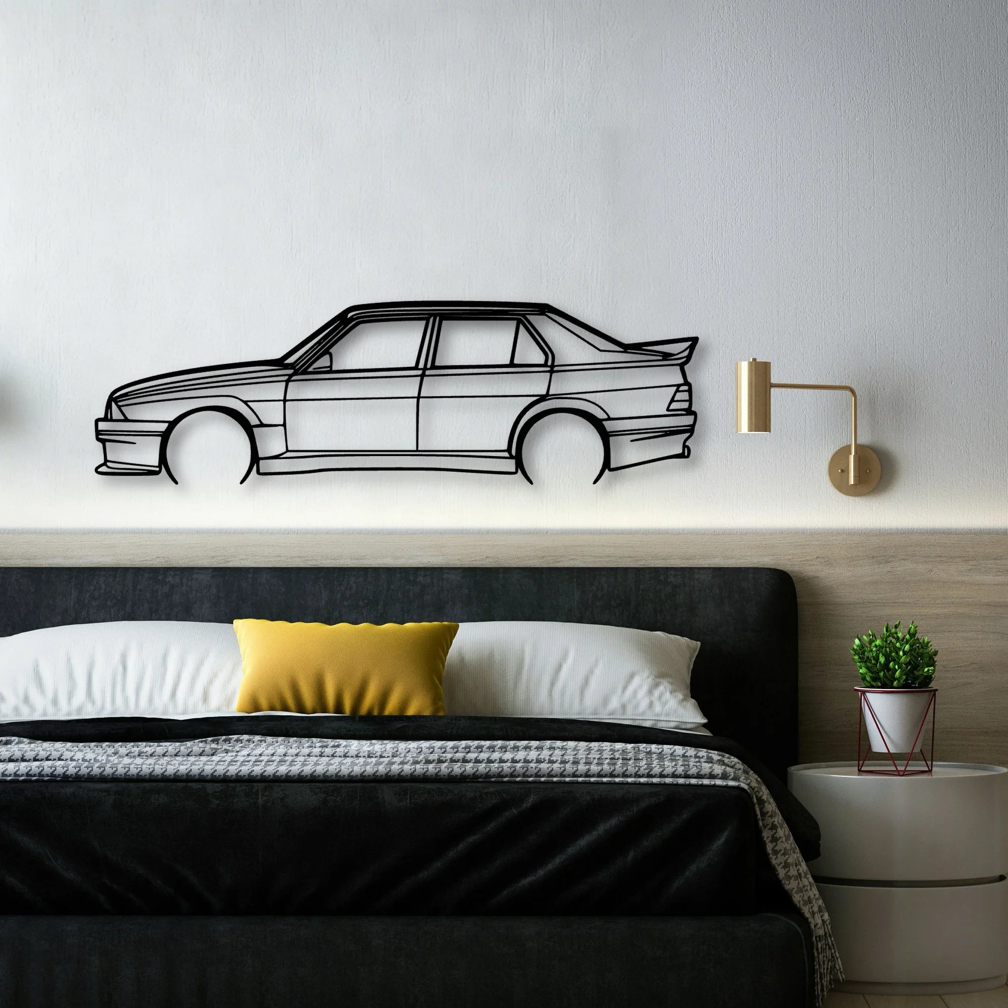 Alfa 75 Evoluzione Classic Silhouette Metal Wall Art - Automotive Garage Decor