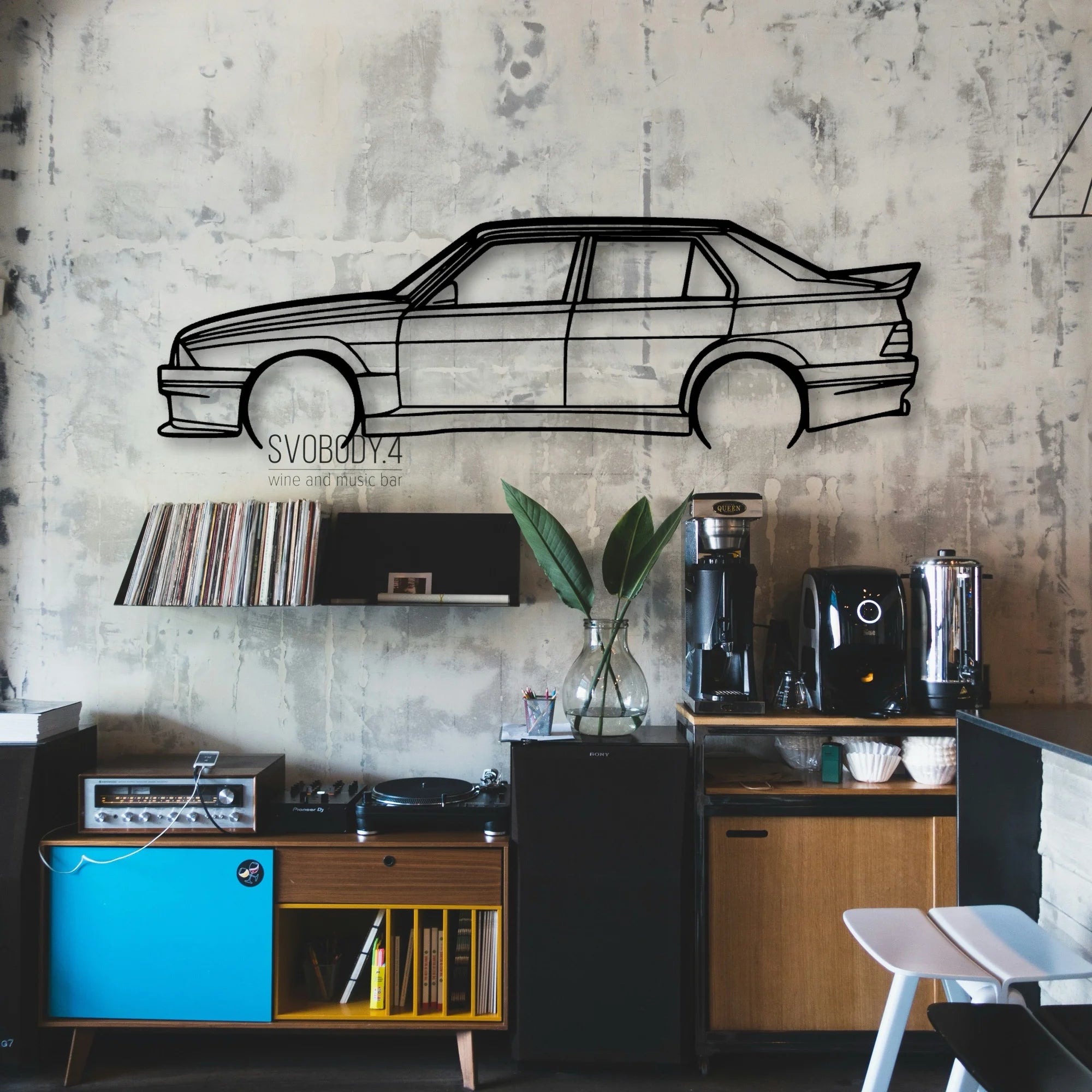 Alfa 75 Evoluzione Classic Silhouette Metal Wall Art - Automotive Garage Decor