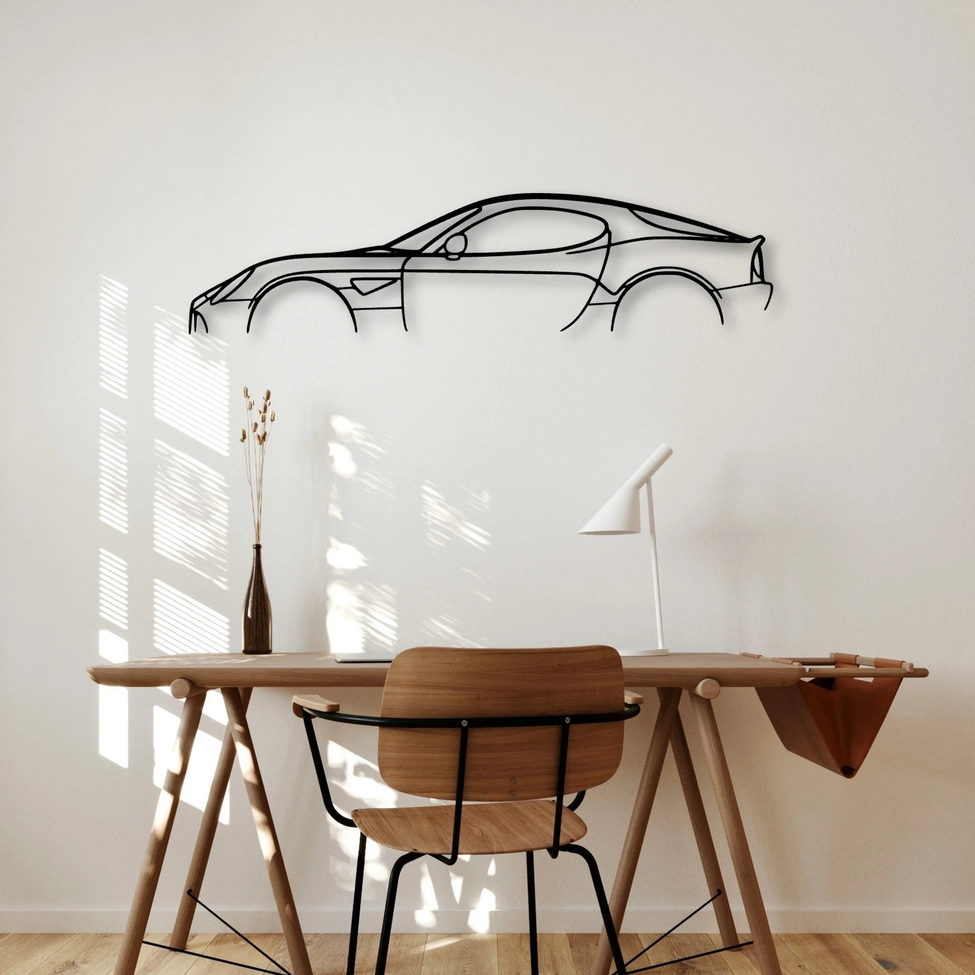 Alfa 8C Classic Silhouette Metal Wall Art - Automotive Garage Decor
