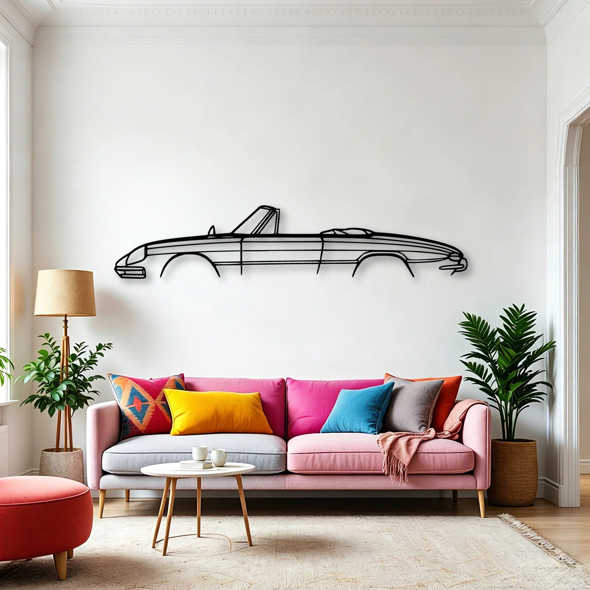 Alfa Duetto Classic Silhouette Metal Wall Art - Automotive Garage Decor