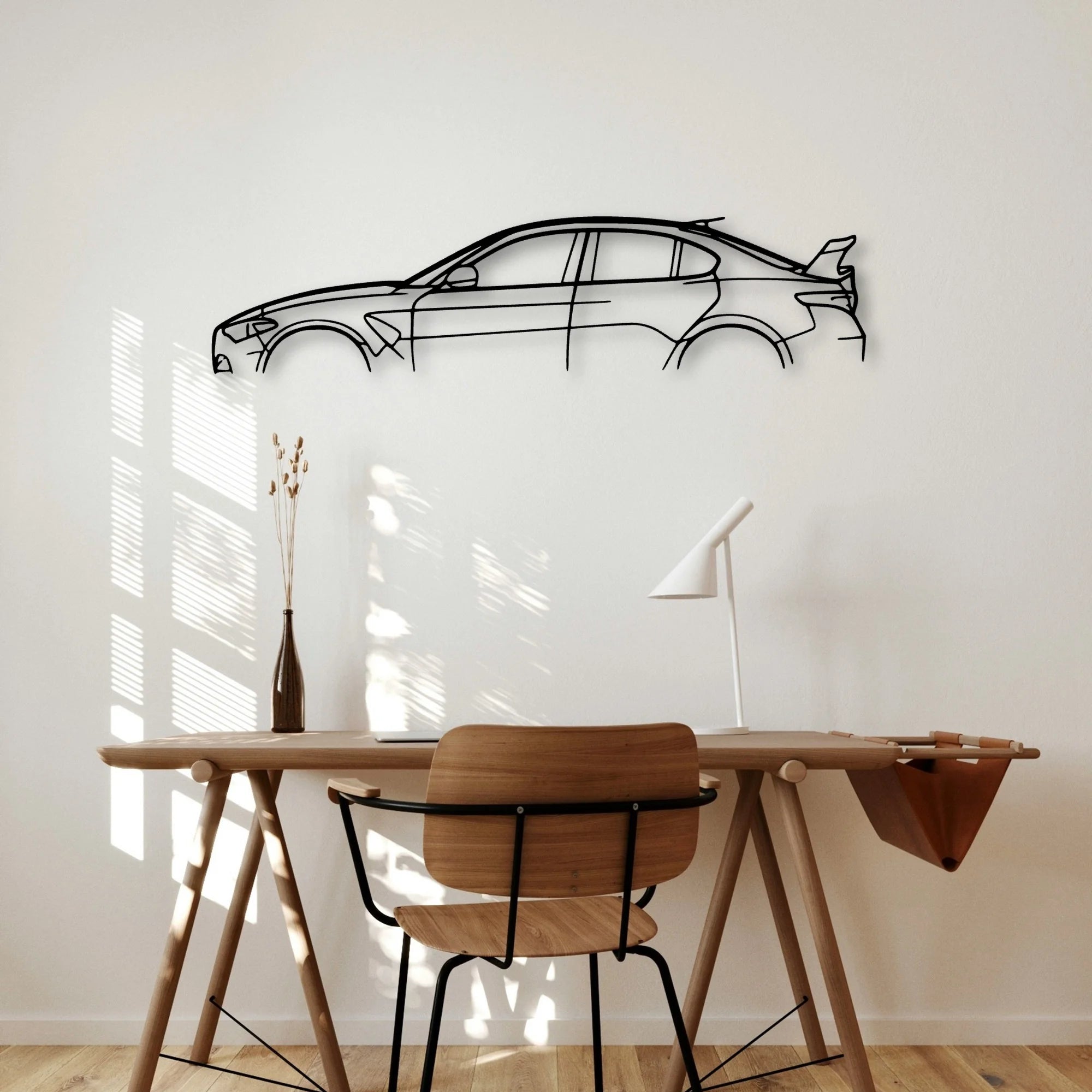 Alfa Gtam Classic Silhouette Metal Wall Art - Automotive Garage Decor