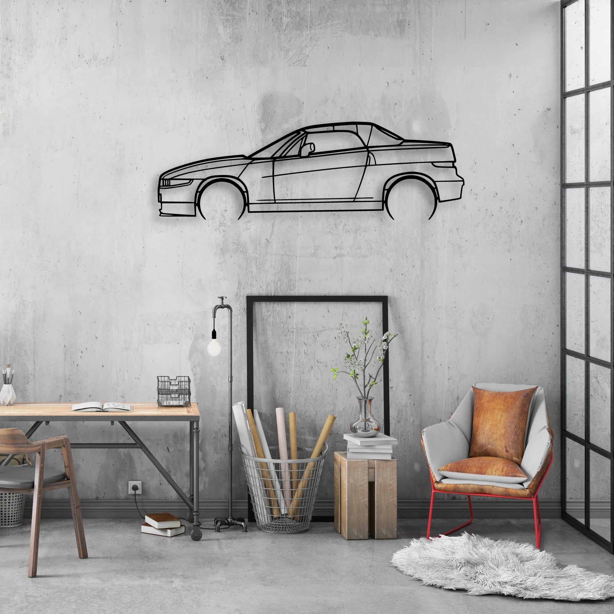 Alfa RZ Classic Silhouette Metal Wall Art - Automotive Garage Decor