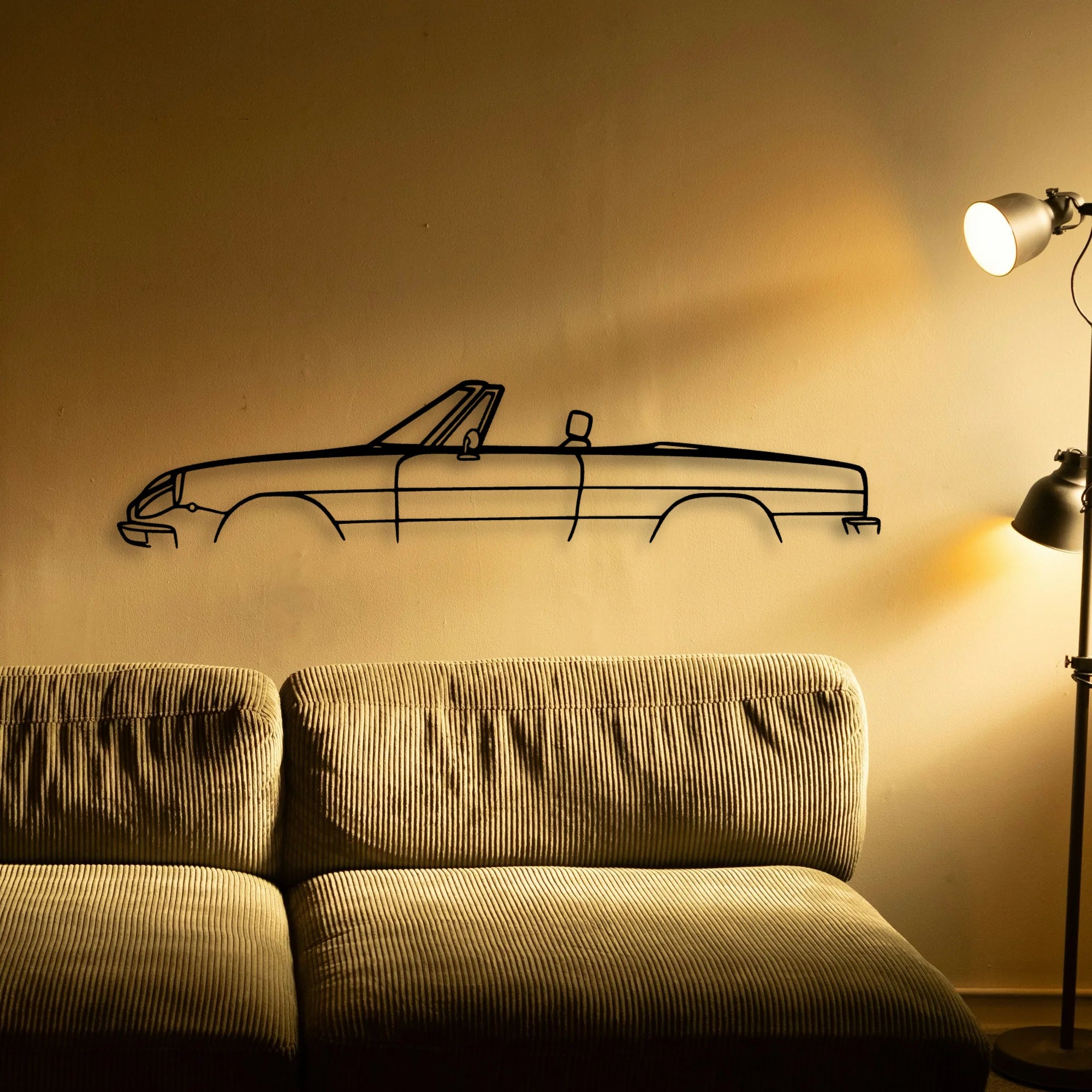 Alfa Spider 1979 Classic Silhouette Metal Wall Art - Automotive Garage Decor