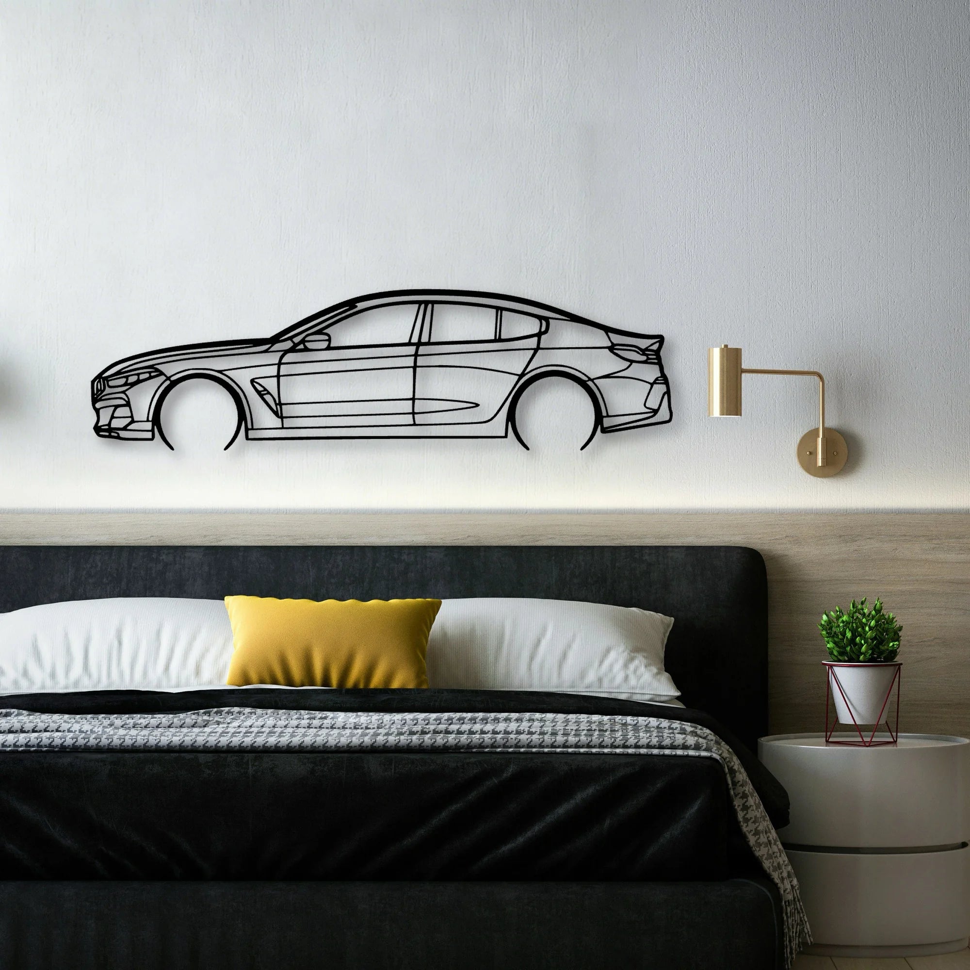 Alpina B8 Classic Silhouette Metal Wall Art - Automotive Garage Decor