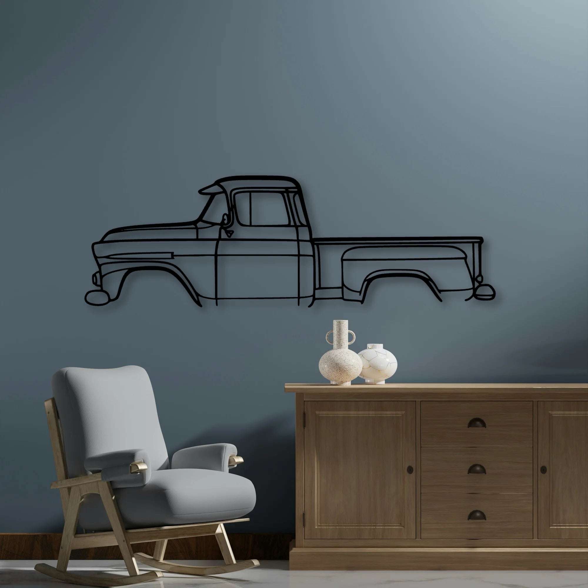 Apache 31 Classic Silhouette Metal Wall Art - Automotive Garage Decor