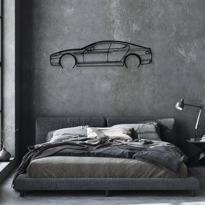Aston Rapide Classic Silhouette Metal Wall Art - Automotive Garage Decor