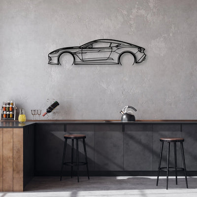 Aston Vanquish Classic Silhouette Metal Wall Art - Automotive Garage Decor