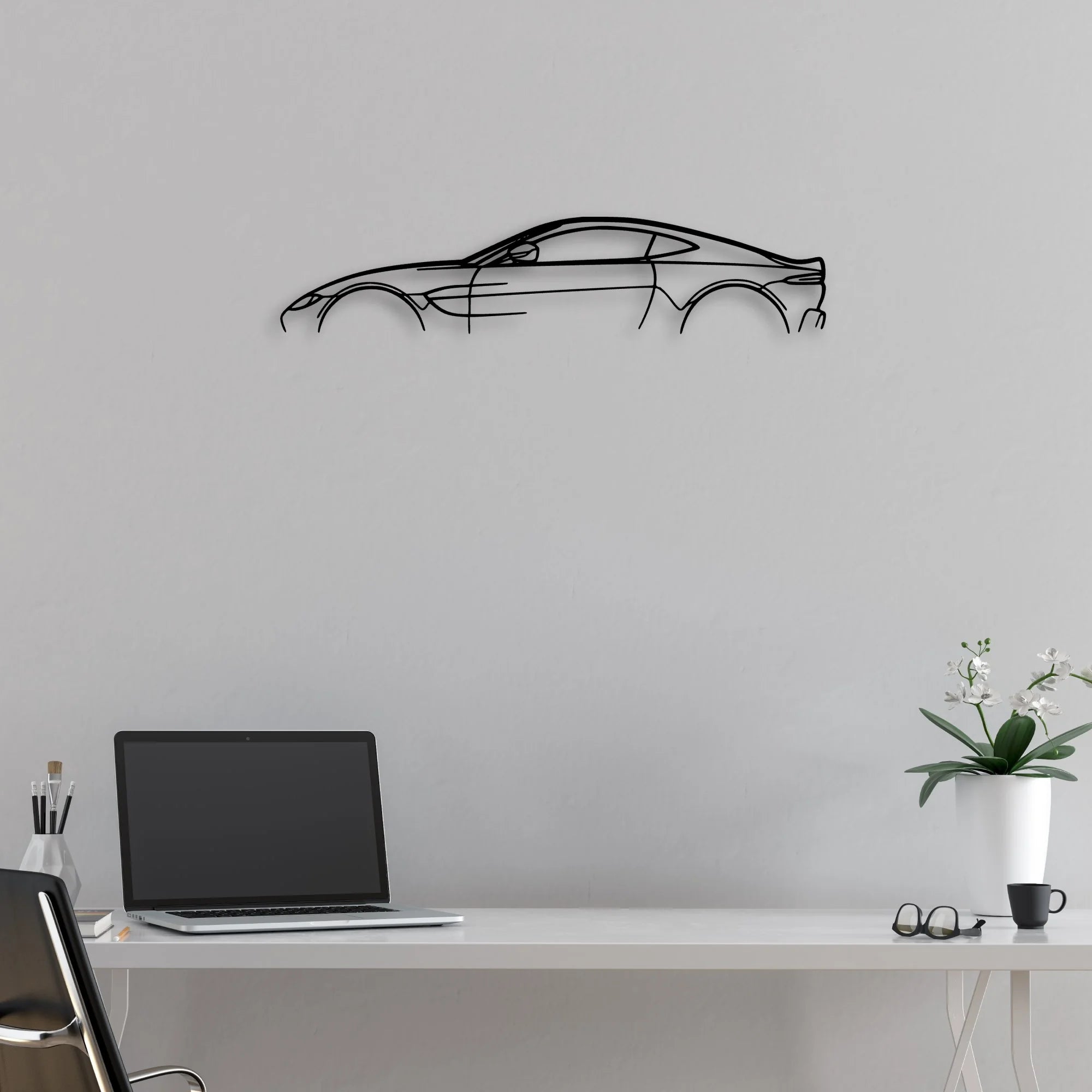 Aston Vantage 2020 Classic Silhouette Metal Wall Art - Automotive Garage Decor