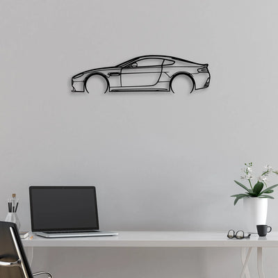 Aston Vantage 2 Classic Silhouette Metal Wall Art - Automotive Garage Decor