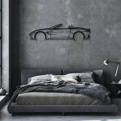Aston Vantage Cabrio 2 Classic Silhouette Metal Wall Art - Automotive Garage Decor