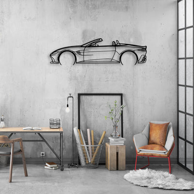 Aston Vantage Cabrio 2 Classic Silhouette Metal Wall Art - Automotive Garage Decor