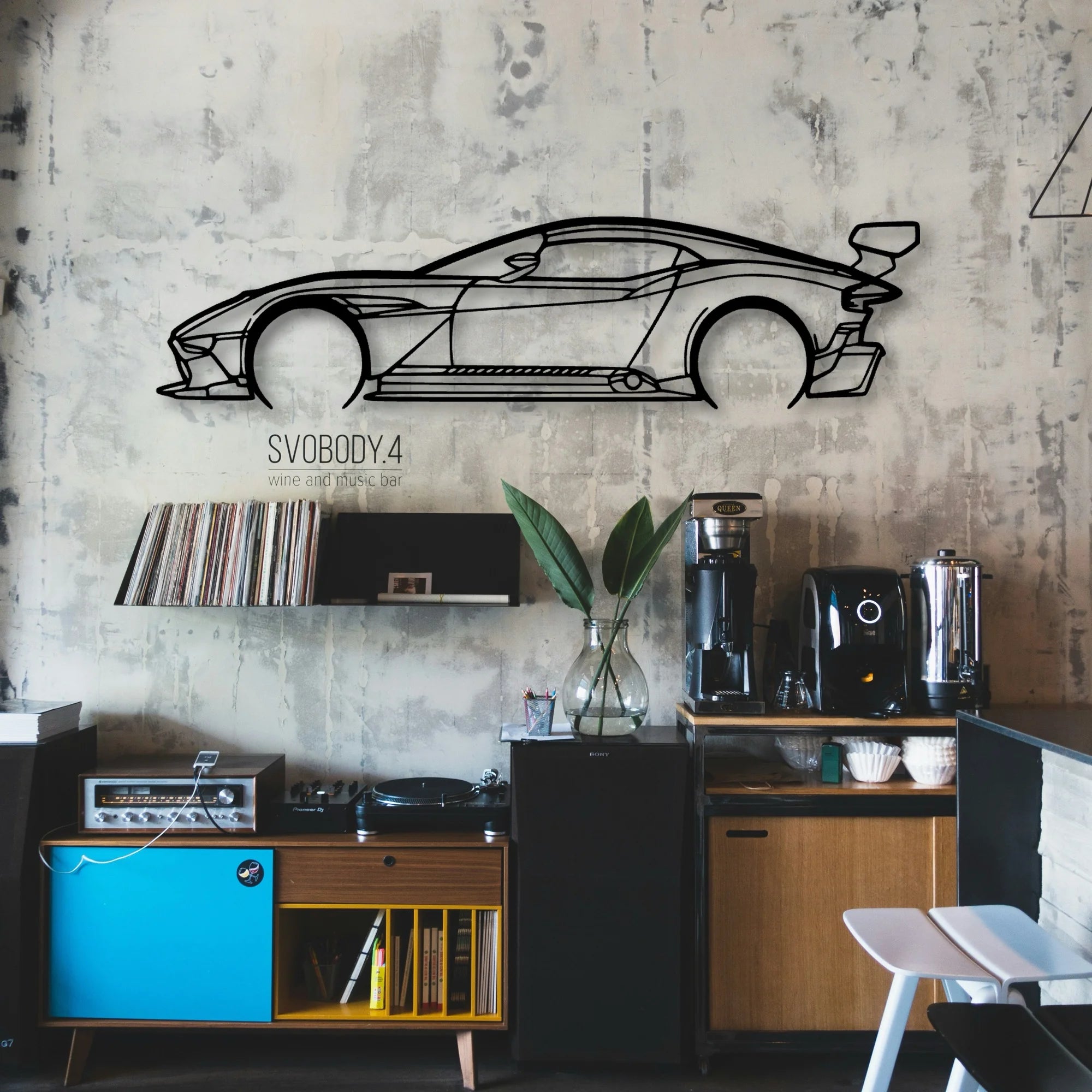 Aston Vulcan Classic Silhouette Metal Wall Art - Automotive Garage Decor