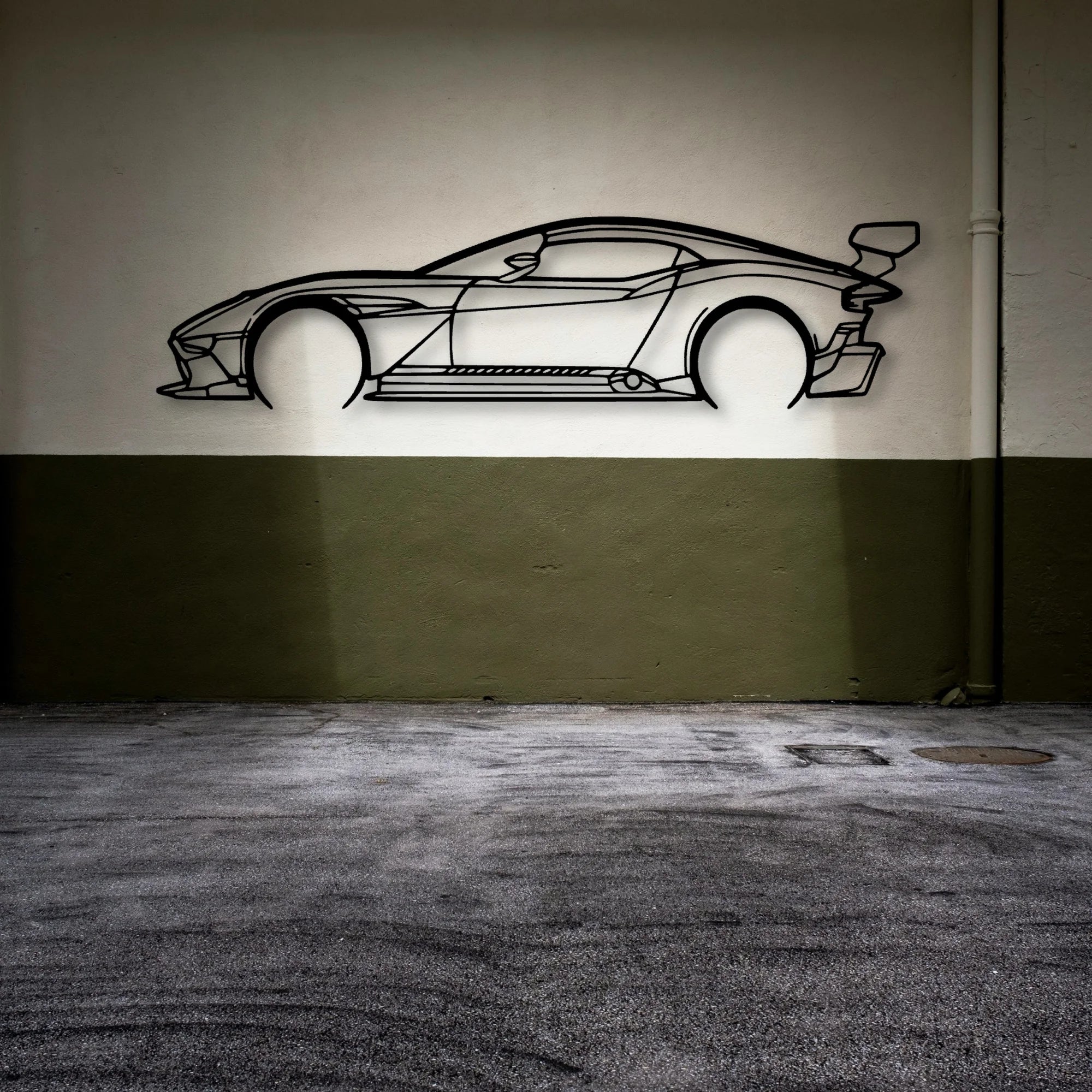 Aston Vulcan Classic Silhouette Metal Wall Art - Automotive Garage Decor