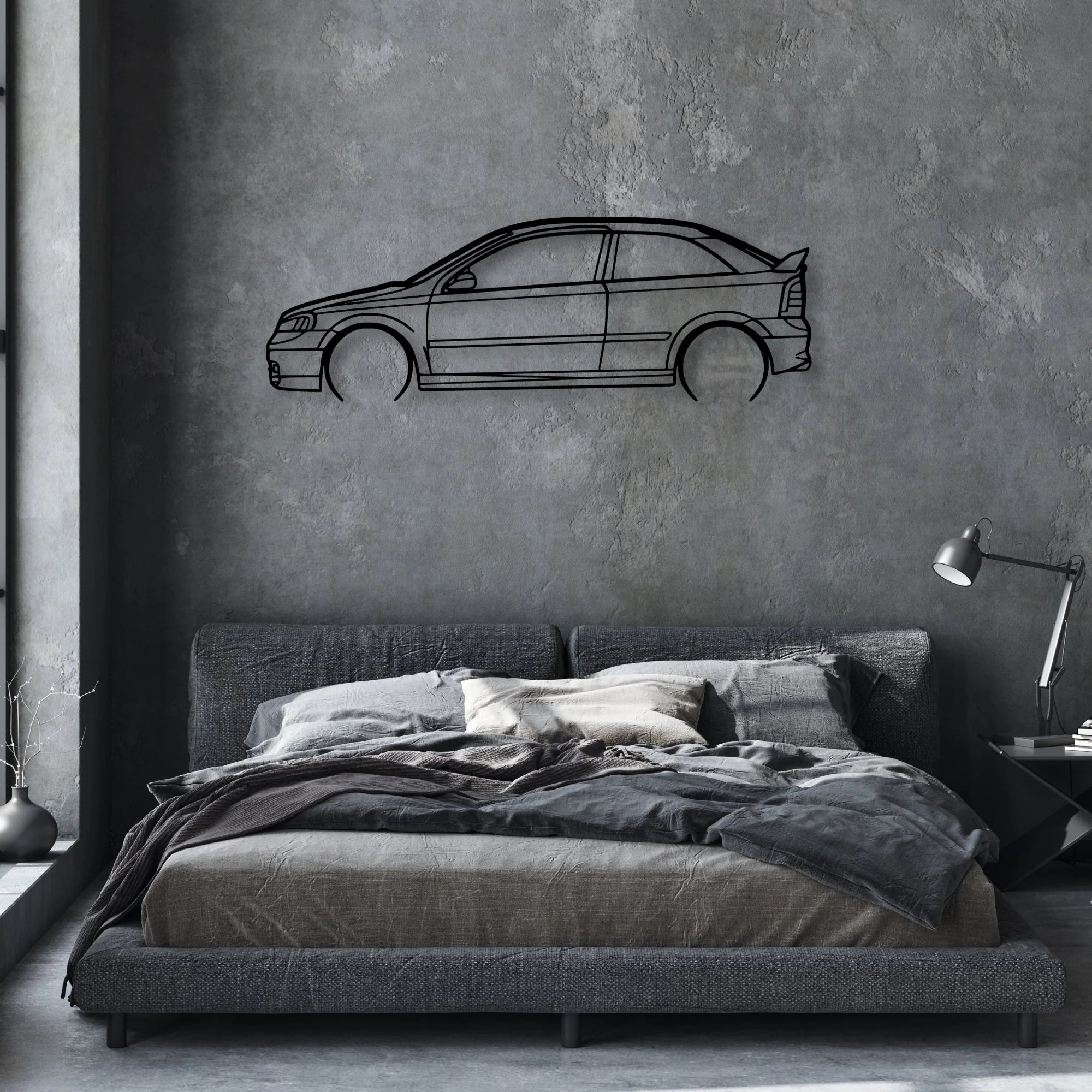 Astra 2000 Classic Silhouette Metal Wall Art - Automotive Garage Decor