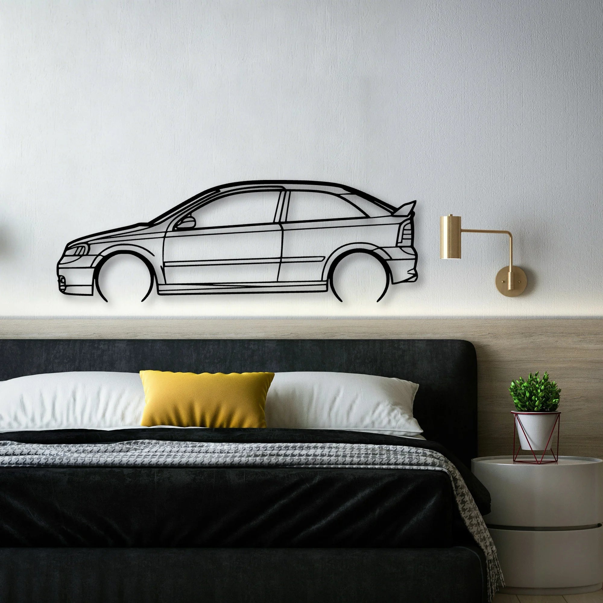 Astra 2000 Classic Silhouette Metal Wall Art - Automotive Garage Decor