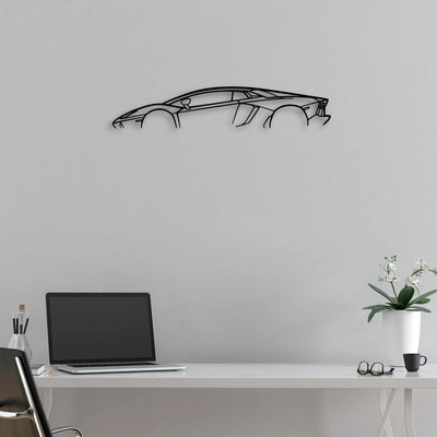 Aventador Classic Silhouette Metal Wall Art - Automotive Garage Decor