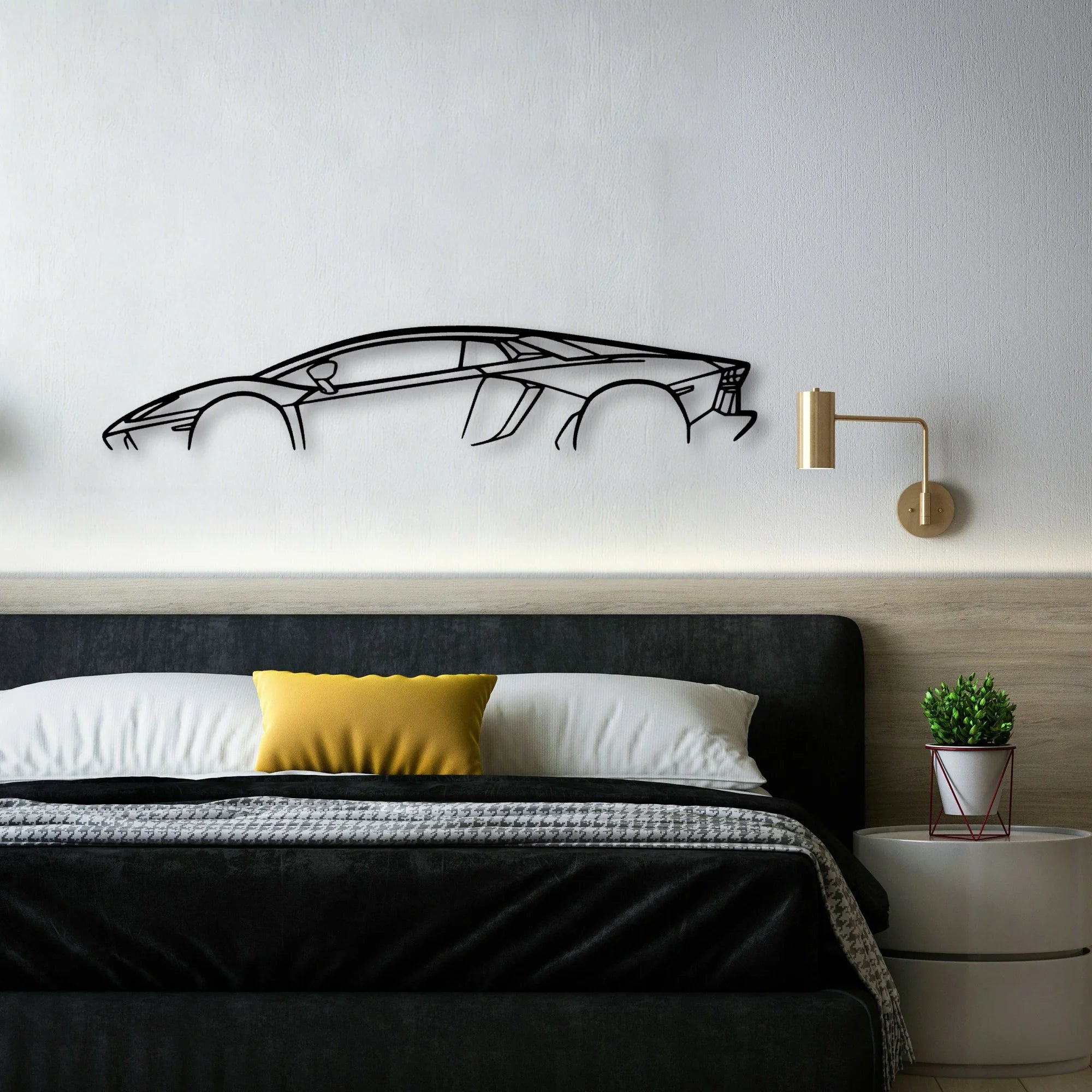 Aventador Classic Silhouette Metal Wall Art - Automotive Garage Decor