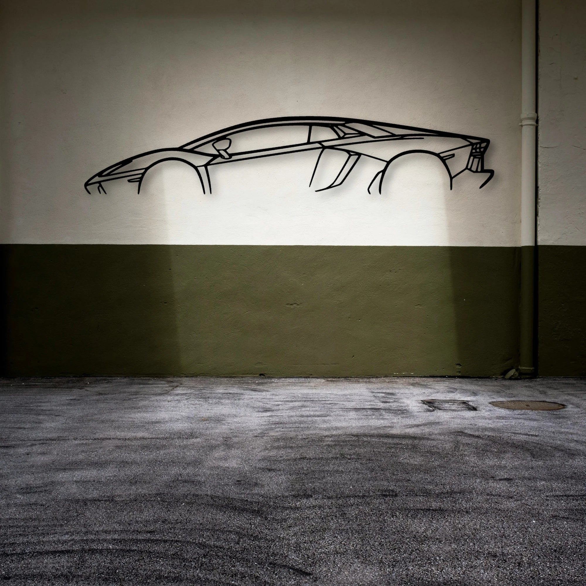 Aventador Classic Silhouette Metal Wall Art - Automotive Garage Decor
