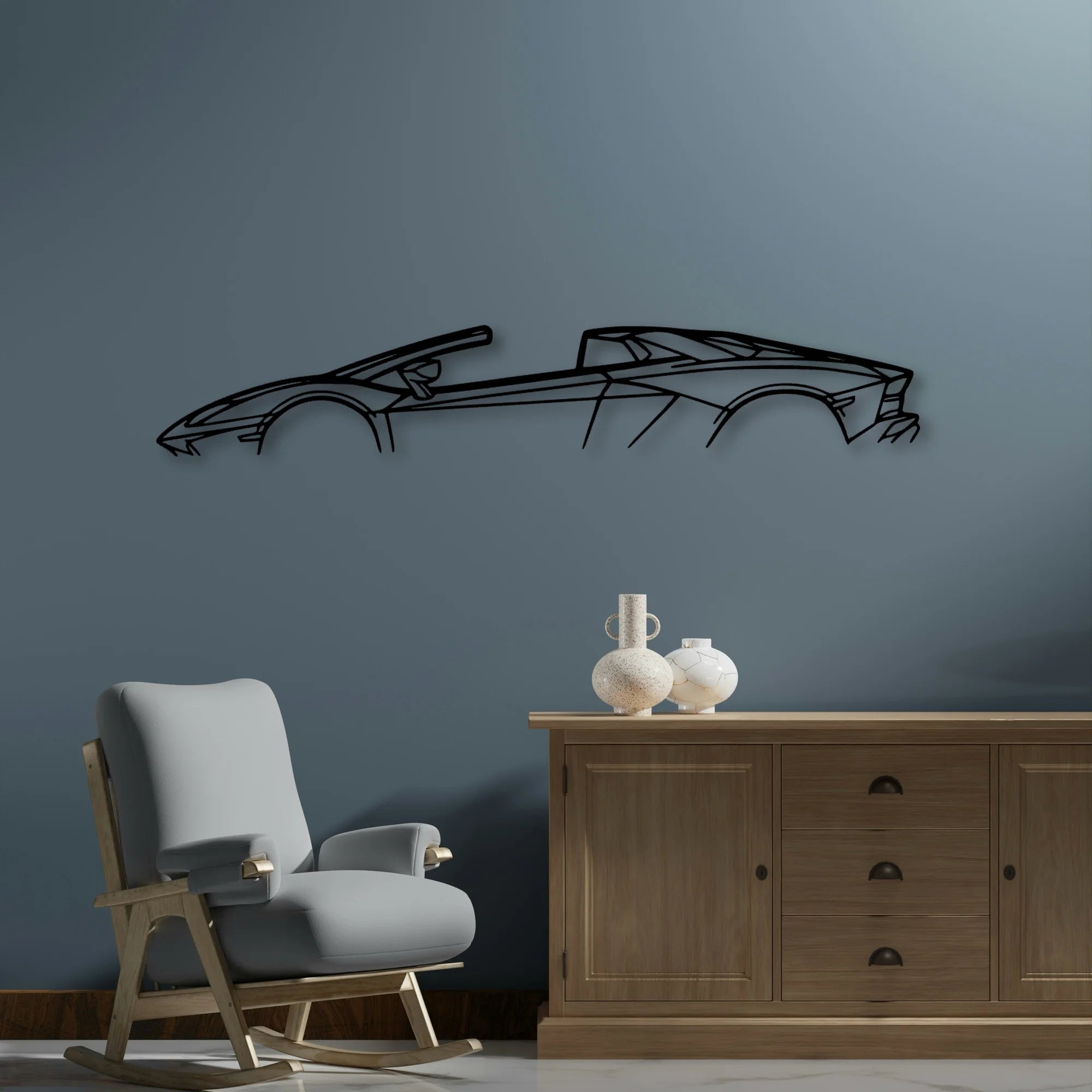 Aventador Roadster 2019 Classic Silhouette Metal Wall Art - Automotive Garage Decor