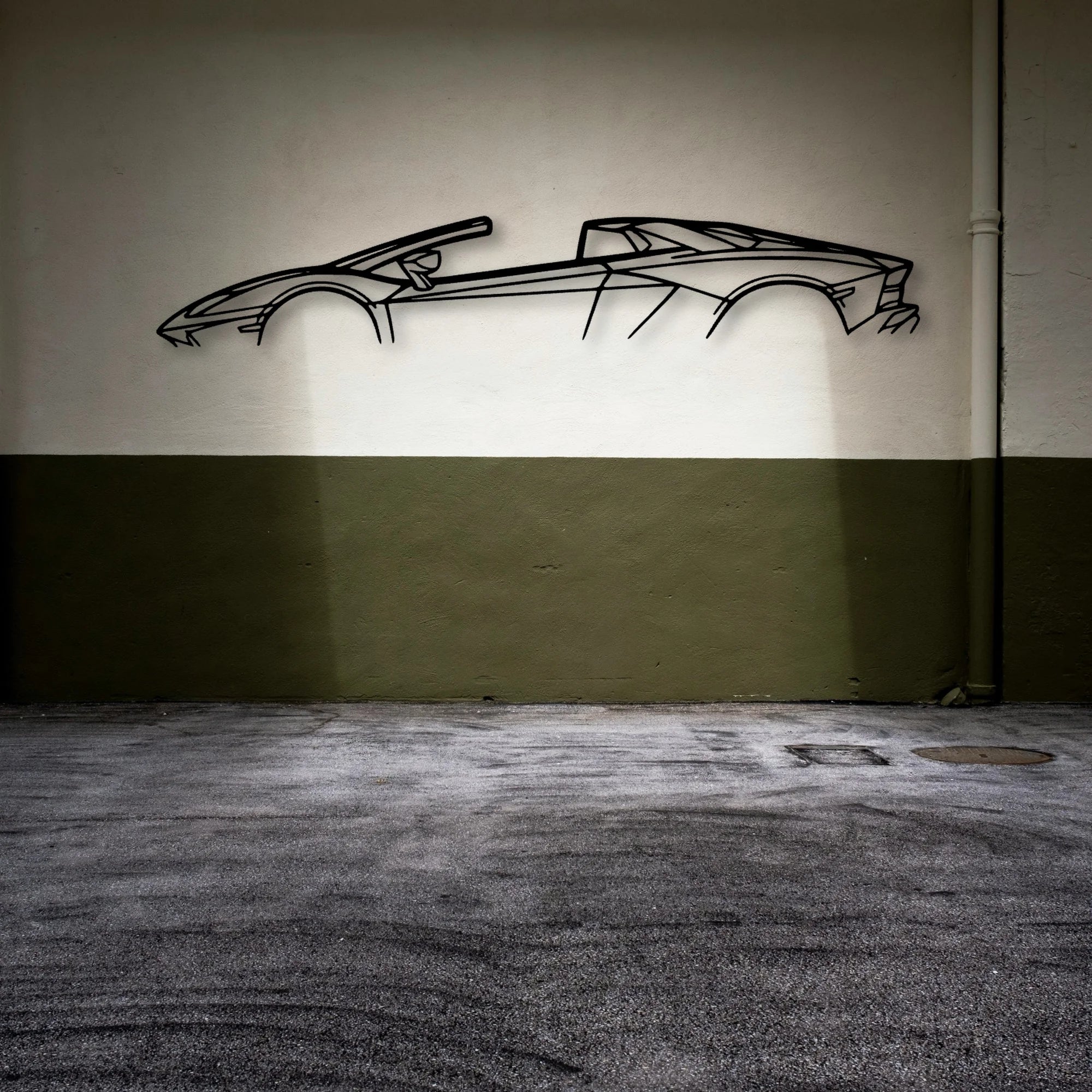 Aventador Roadster 2019 Classic Silhouette Metal Wall Art - Automotive Garage Decor
