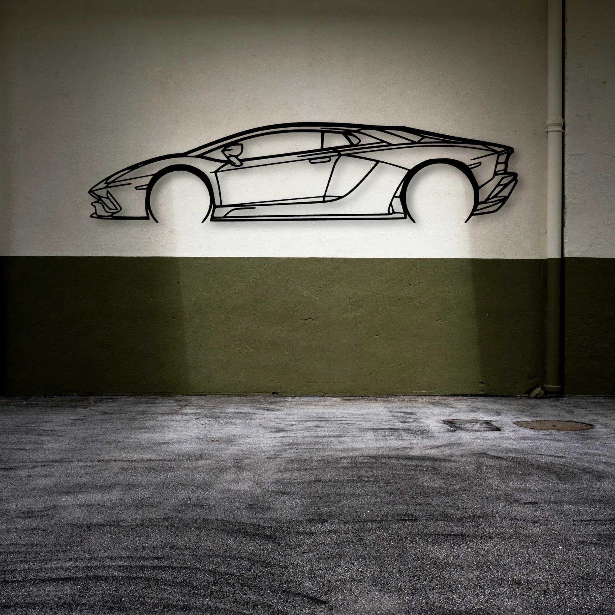Aventador S Classic Silhouette Metal Wall Art - Automotive Garage Decor