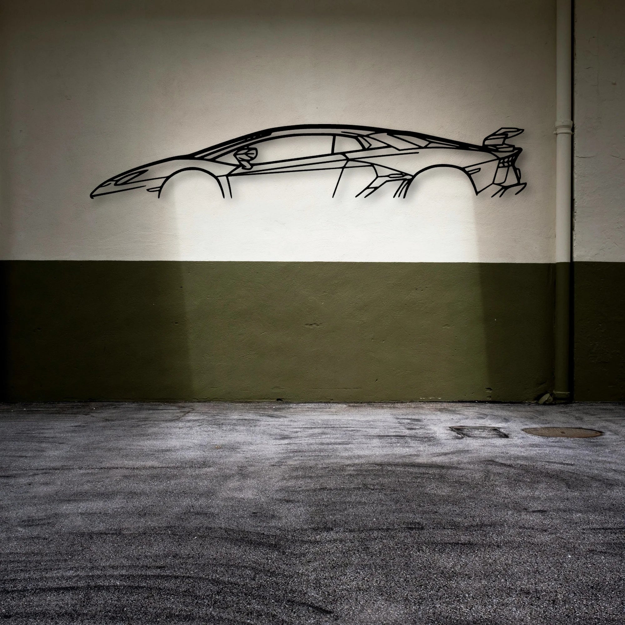 Aventador SVJ Classic Silhouette Metal Wall Art - Automotive Garage Decor