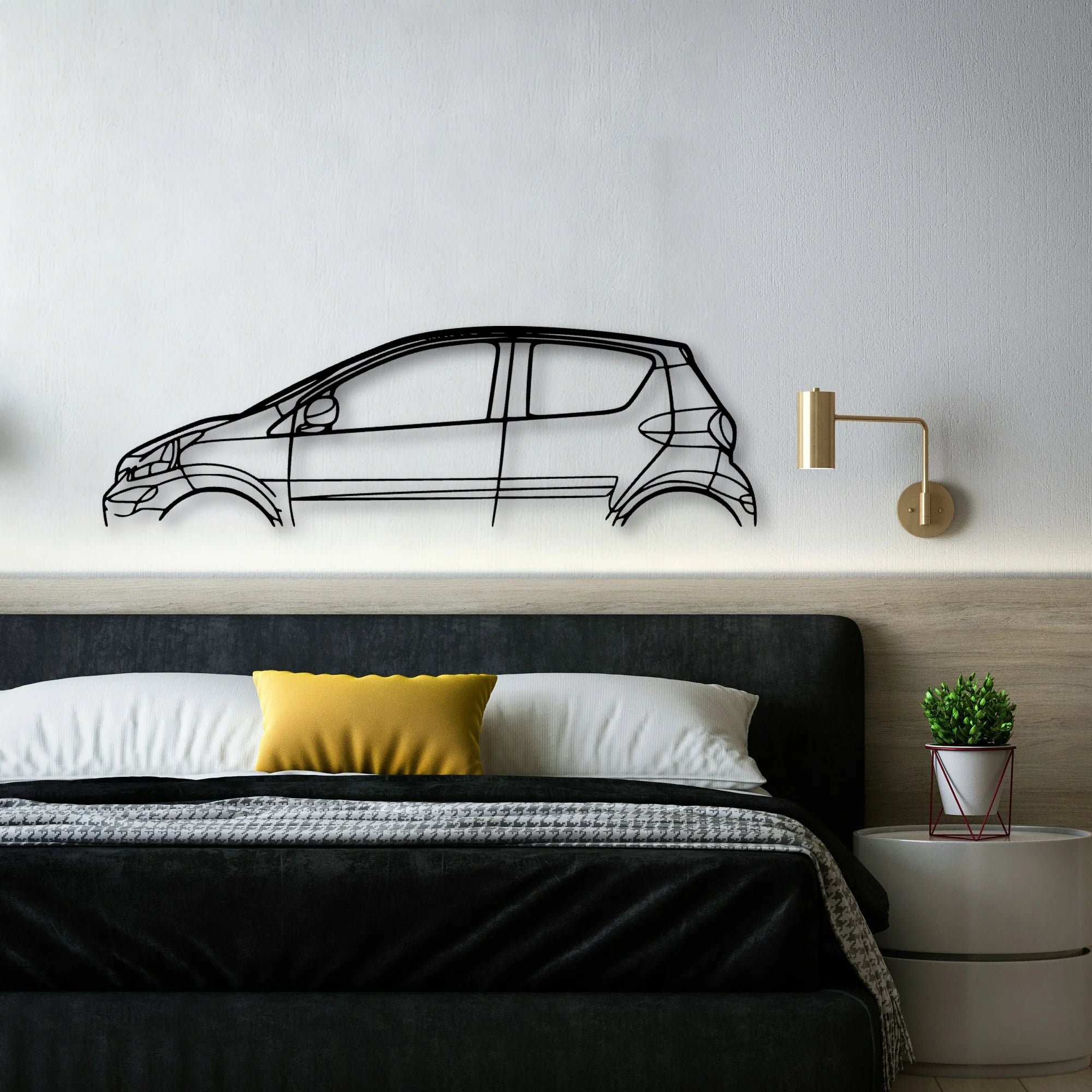 Aygo 2012 Classic Silhouette Metal Wall Art - Automotive Garage Decor