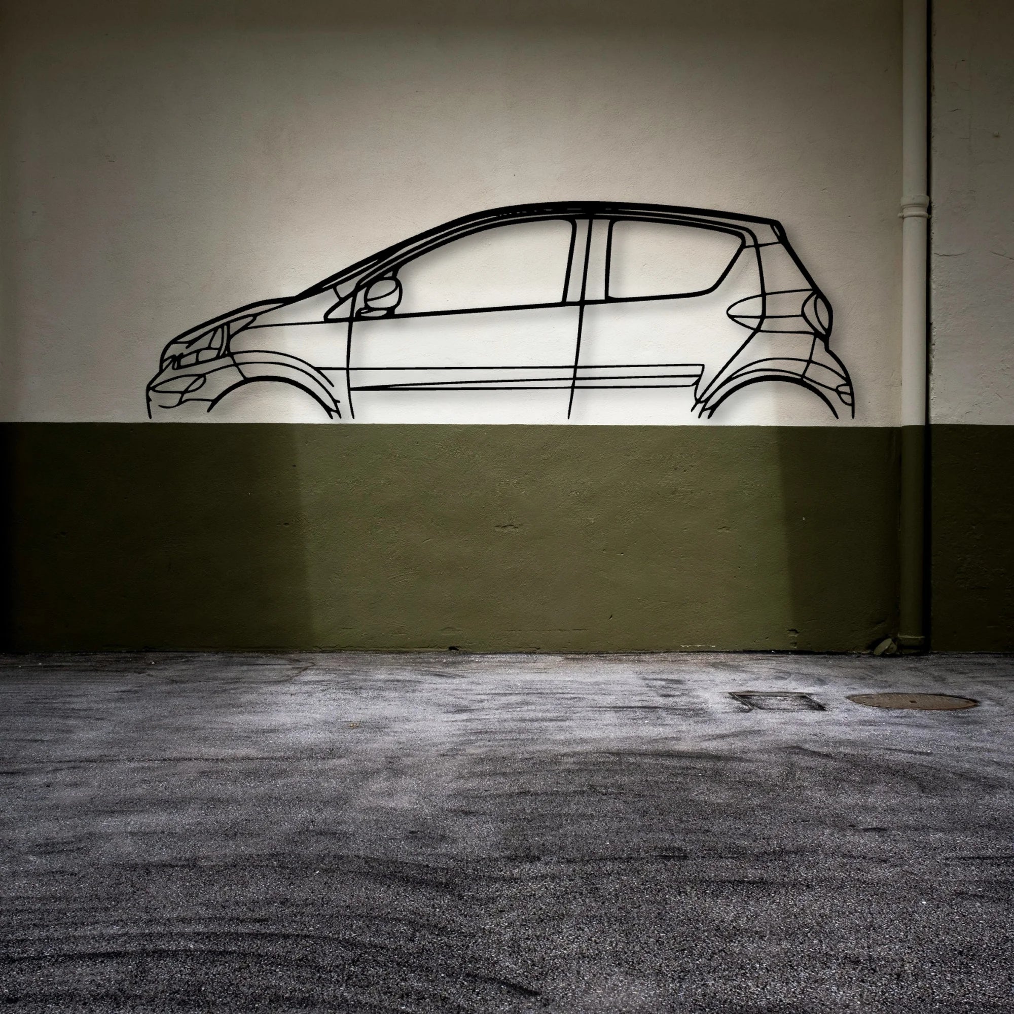 Aygo 2012 Classic Silhouette Metal Wall Art - Automotive Garage Decor