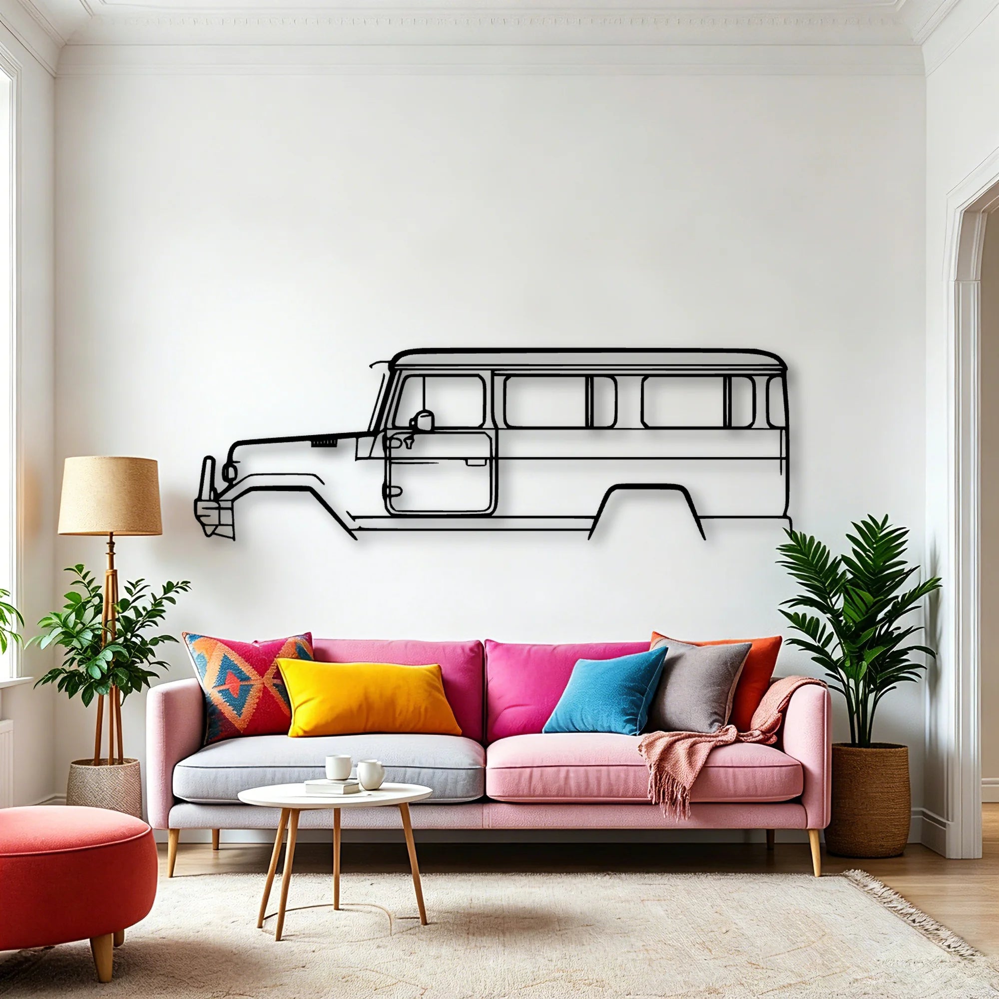 BJ45 1984 Classic Silhouette Metal Wall Art - Automotive Garage Decor