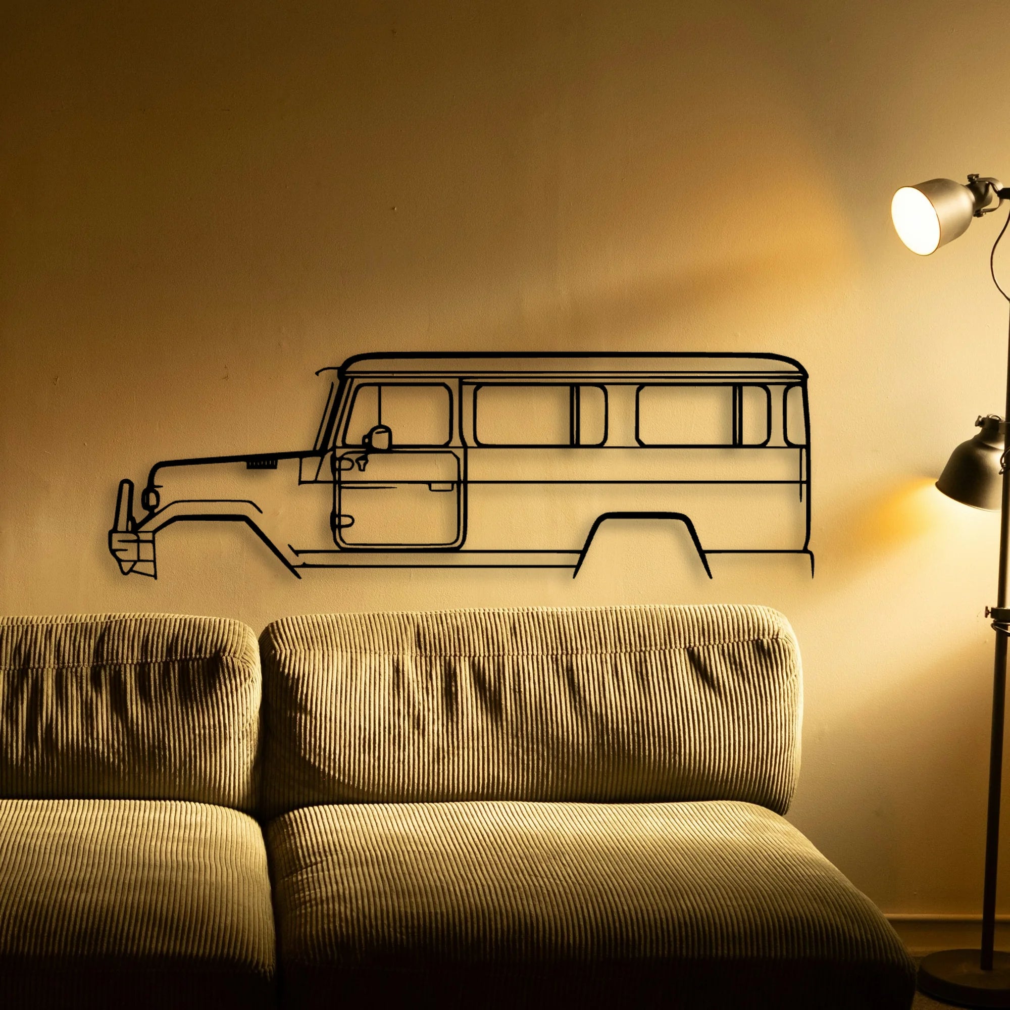 BJ45 1984 Classic Silhouette Metal Wall Art - Automotive Garage Decor