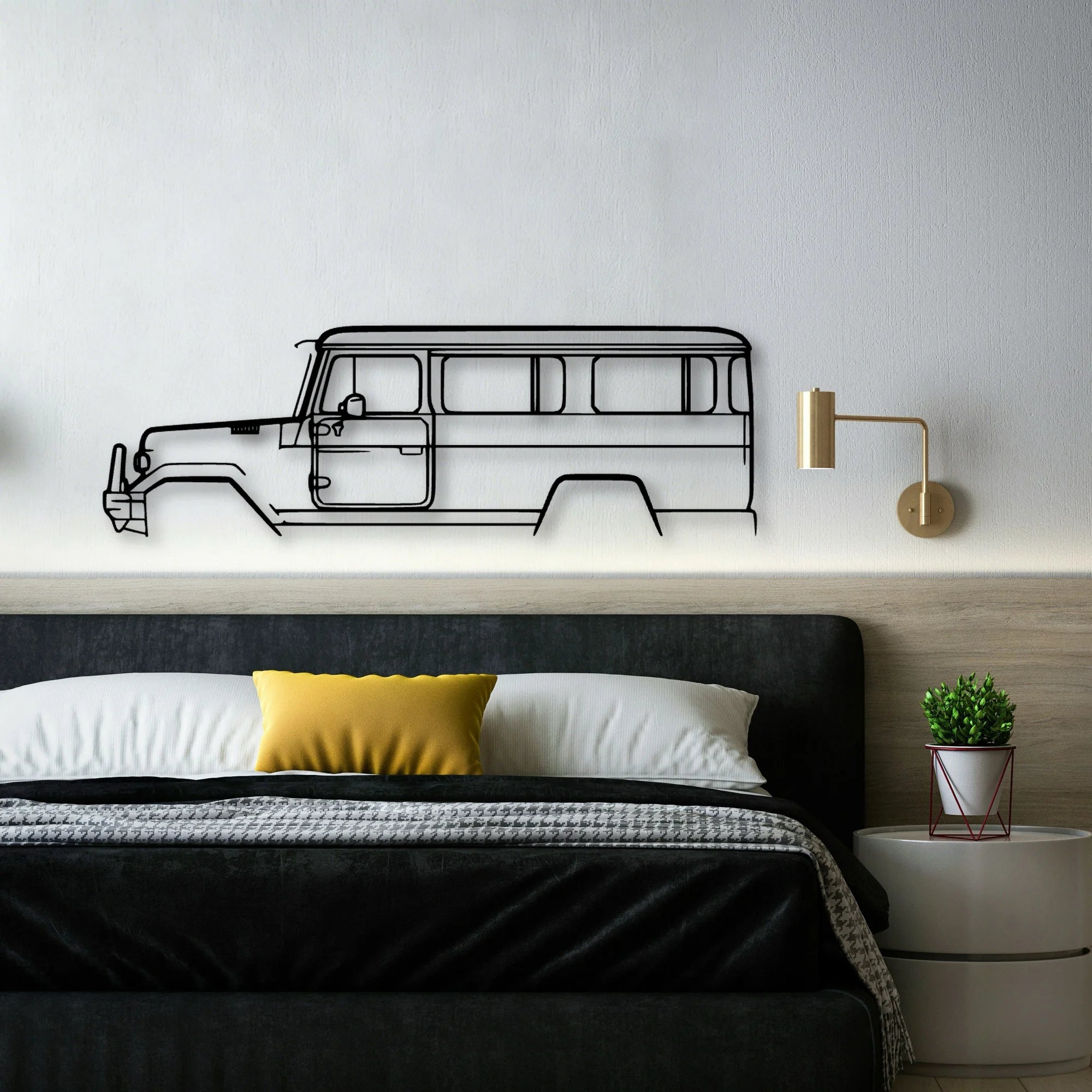 BJ45 1984 Classic Silhouette Metal Wall Art - Automotive Garage Decor
