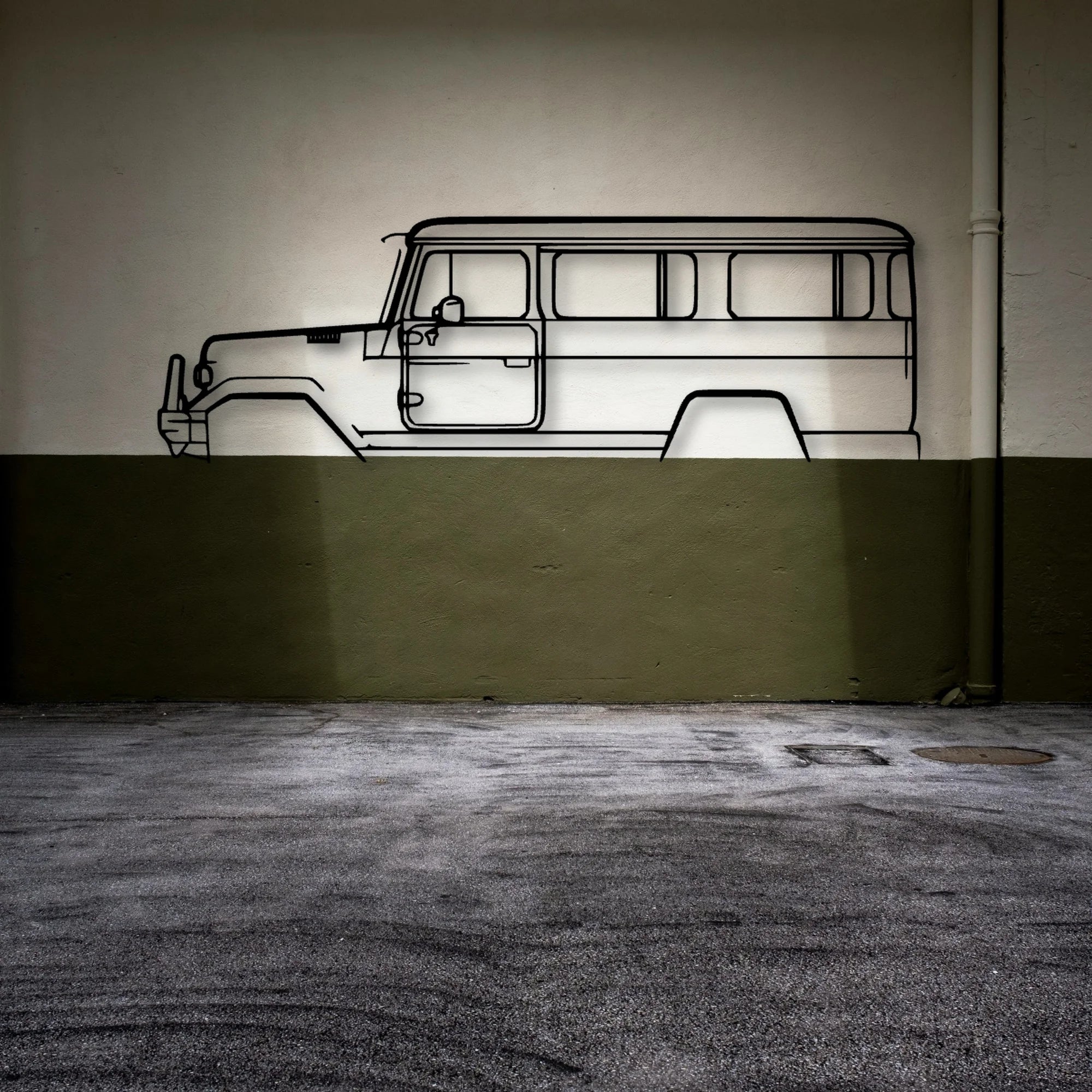 BJ45 1984 Classic Silhouette Metal Wall Art - Automotive Garage Decor