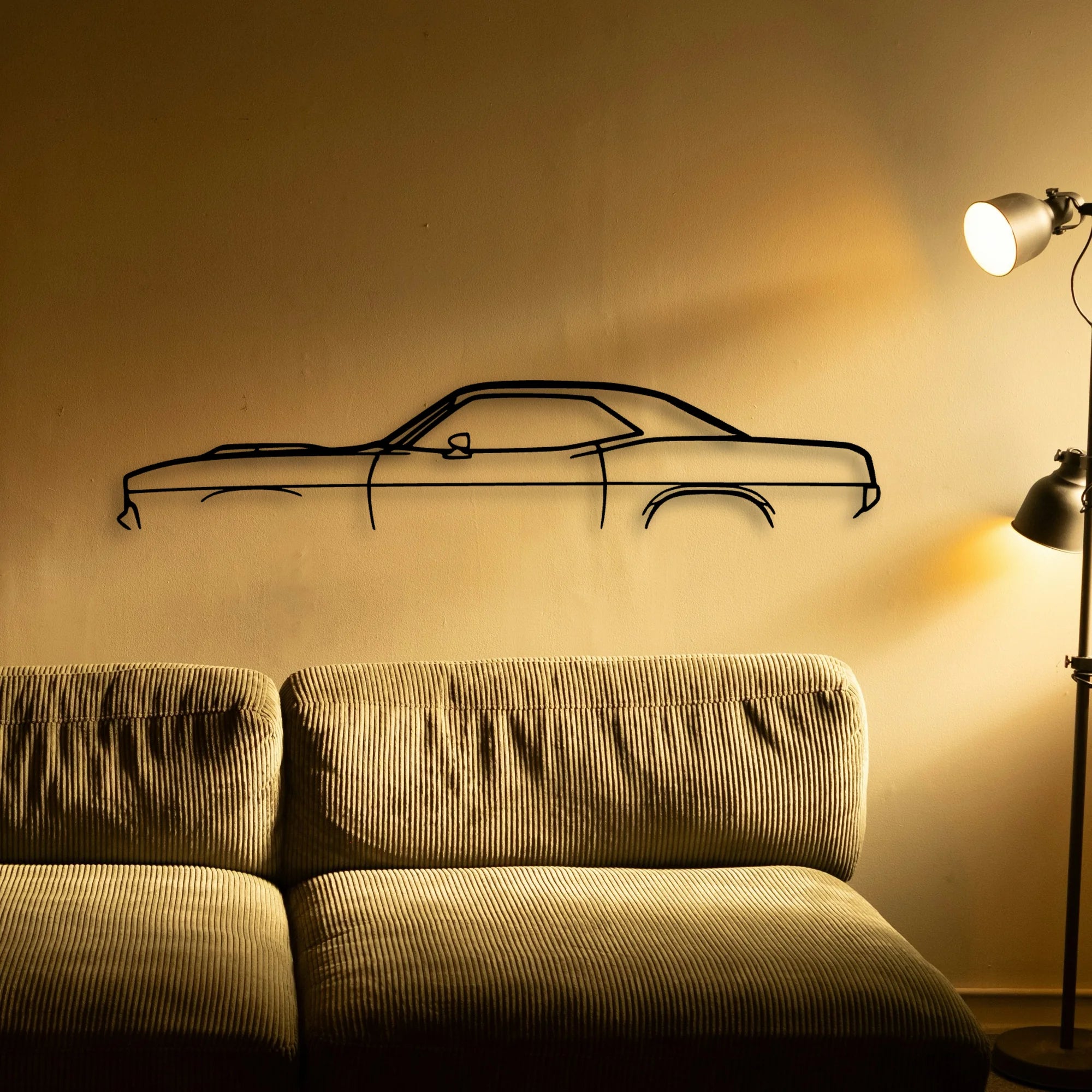 Barracuda 1970 Classic Silhouette Metal Wall Art - Automotive Garage Decor
