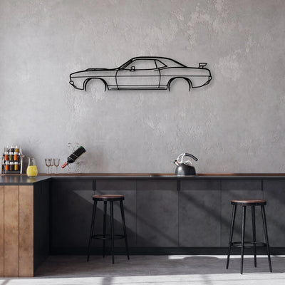 Barracuda 1974 Classic Silhouette Metal Wall Art - Automotive Garage Decor
