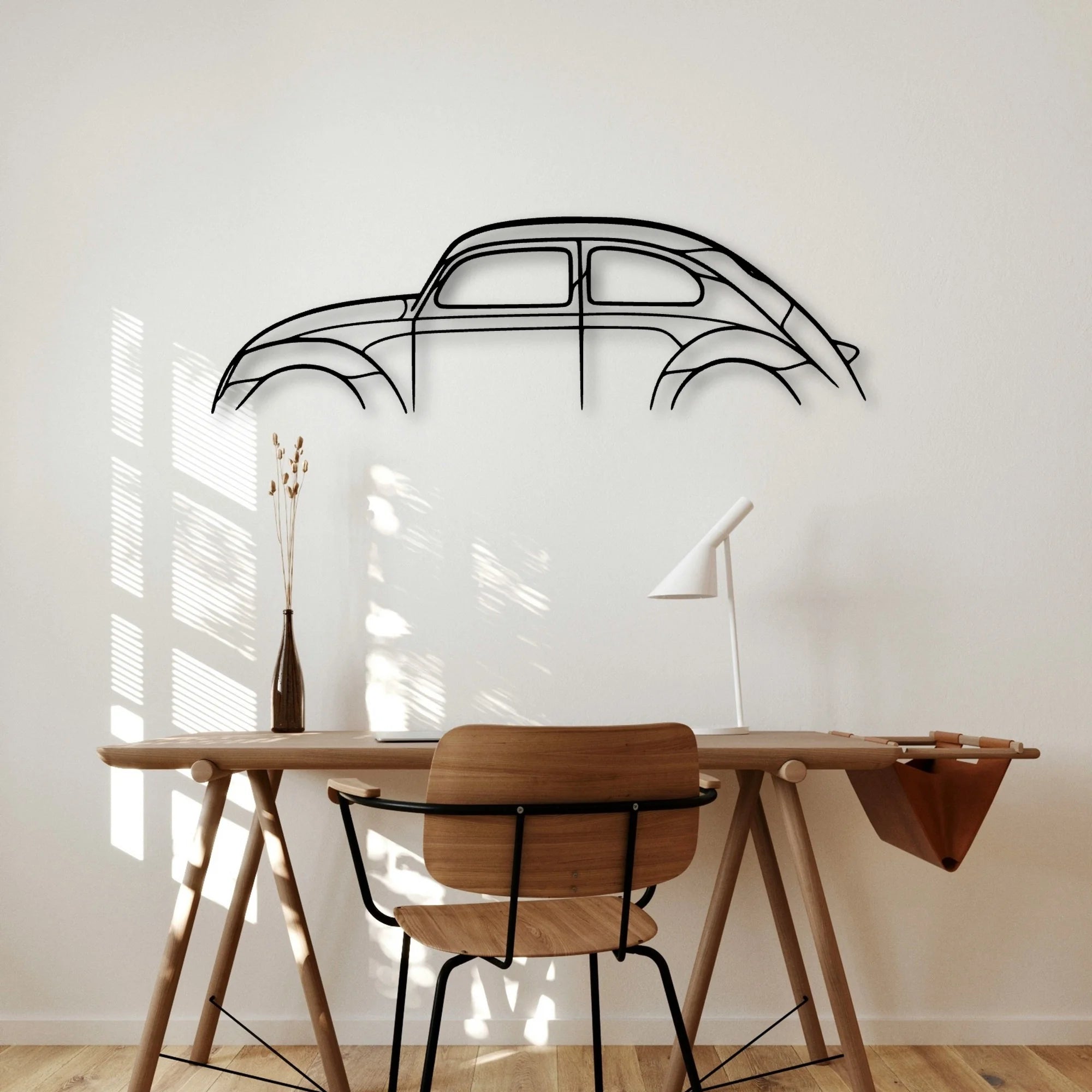 Beetle Classic Silhouette Metal Wall Art - Automotive Garage Decor