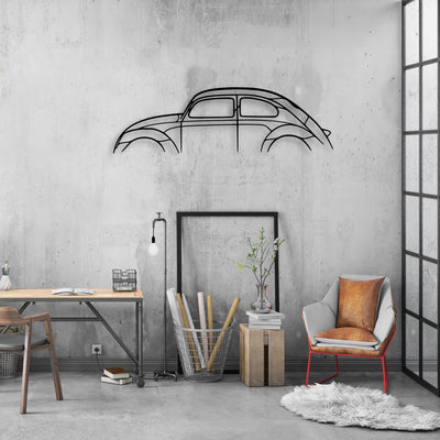 Beetle Classic Silhouette Metal Wall Art - Automotive Garage Decor