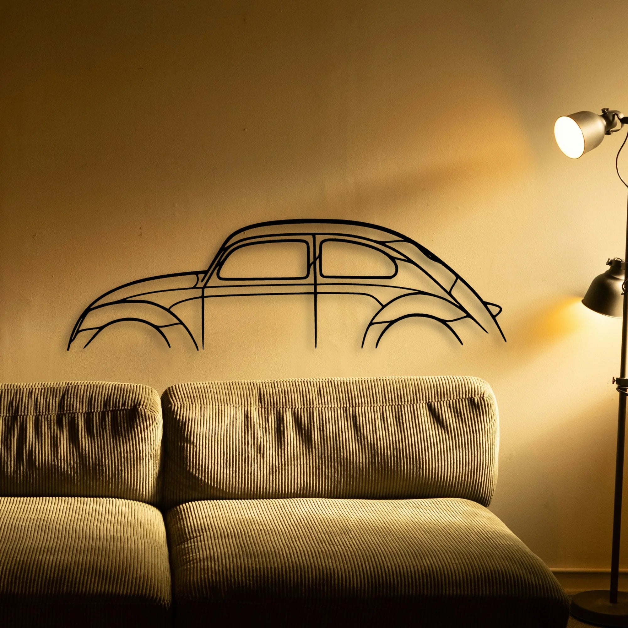 Beetle Classic Silhouette Metal Wall Art - Automotive Garage Decor